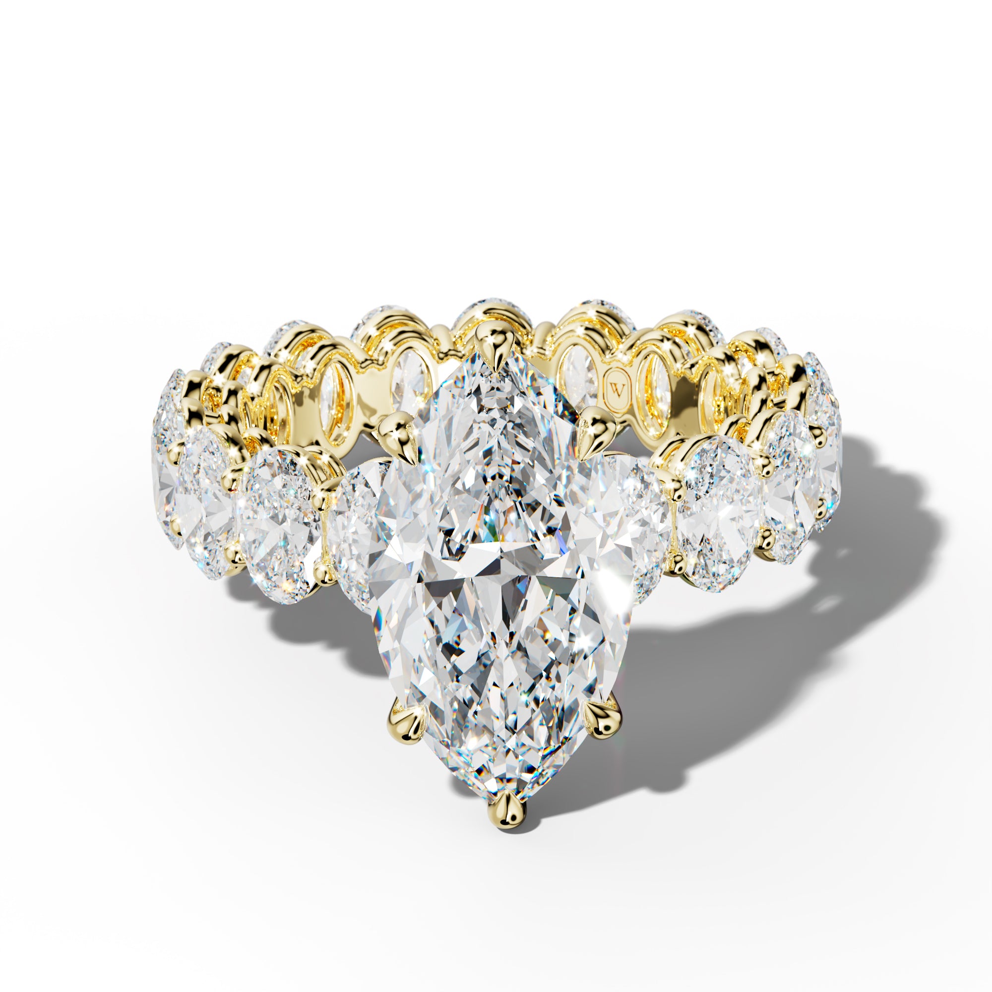 Amoura Marquise Diamond Engagement Ring With Oval Side Stones