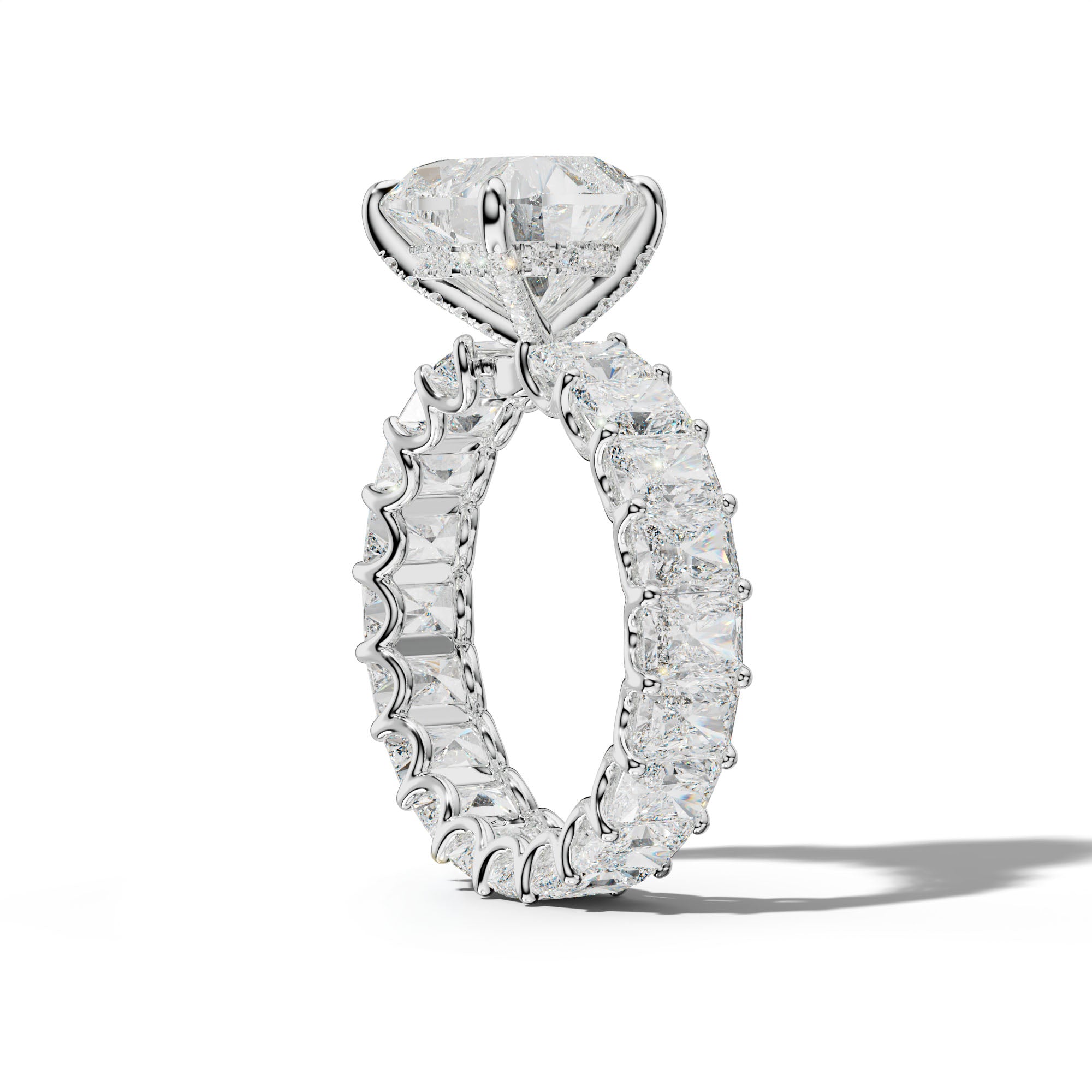 Parker Heart Diamond Engagement Ring With Radiant Side Stones