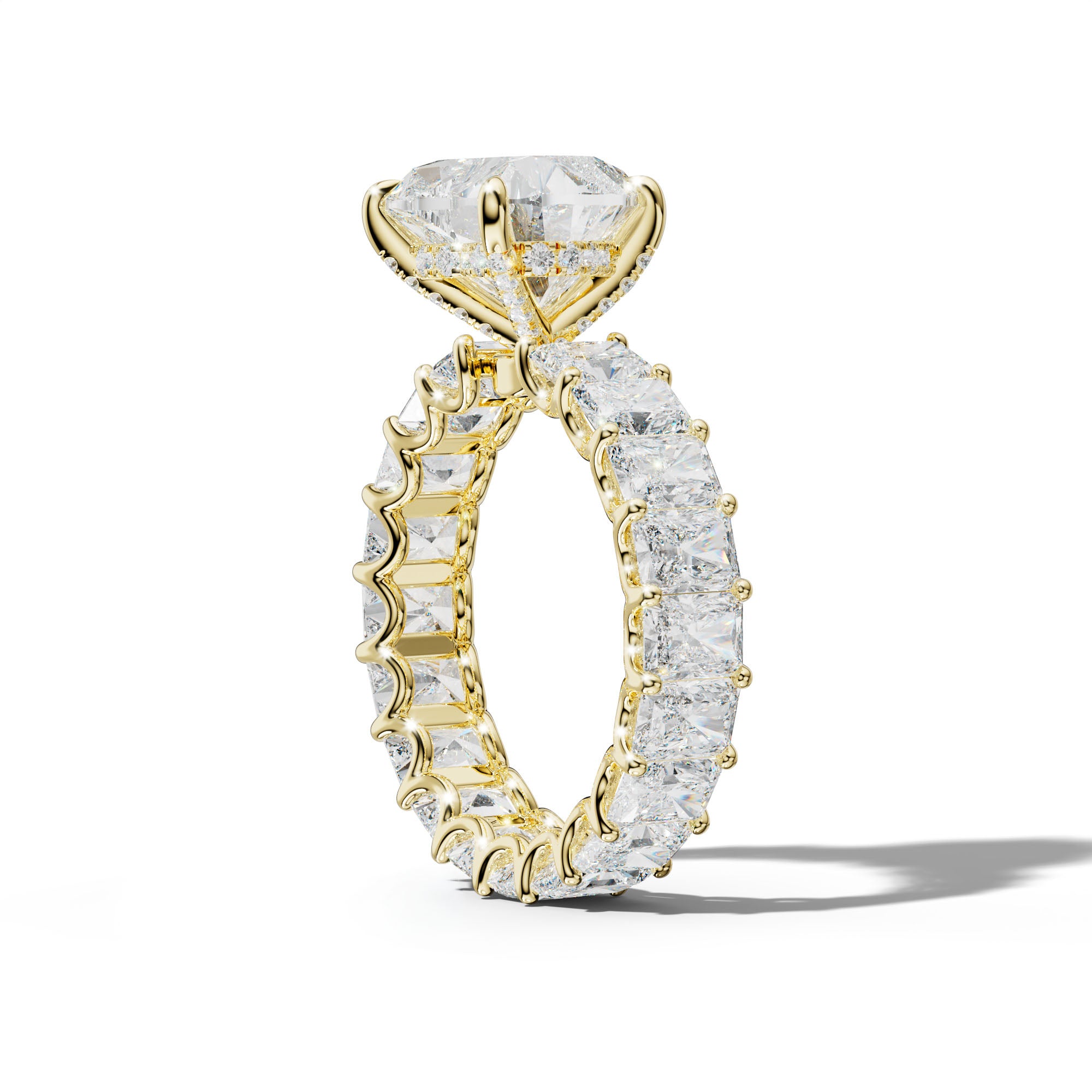 Parker Heart Diamond Engagement Ring With Radiant Side Stones