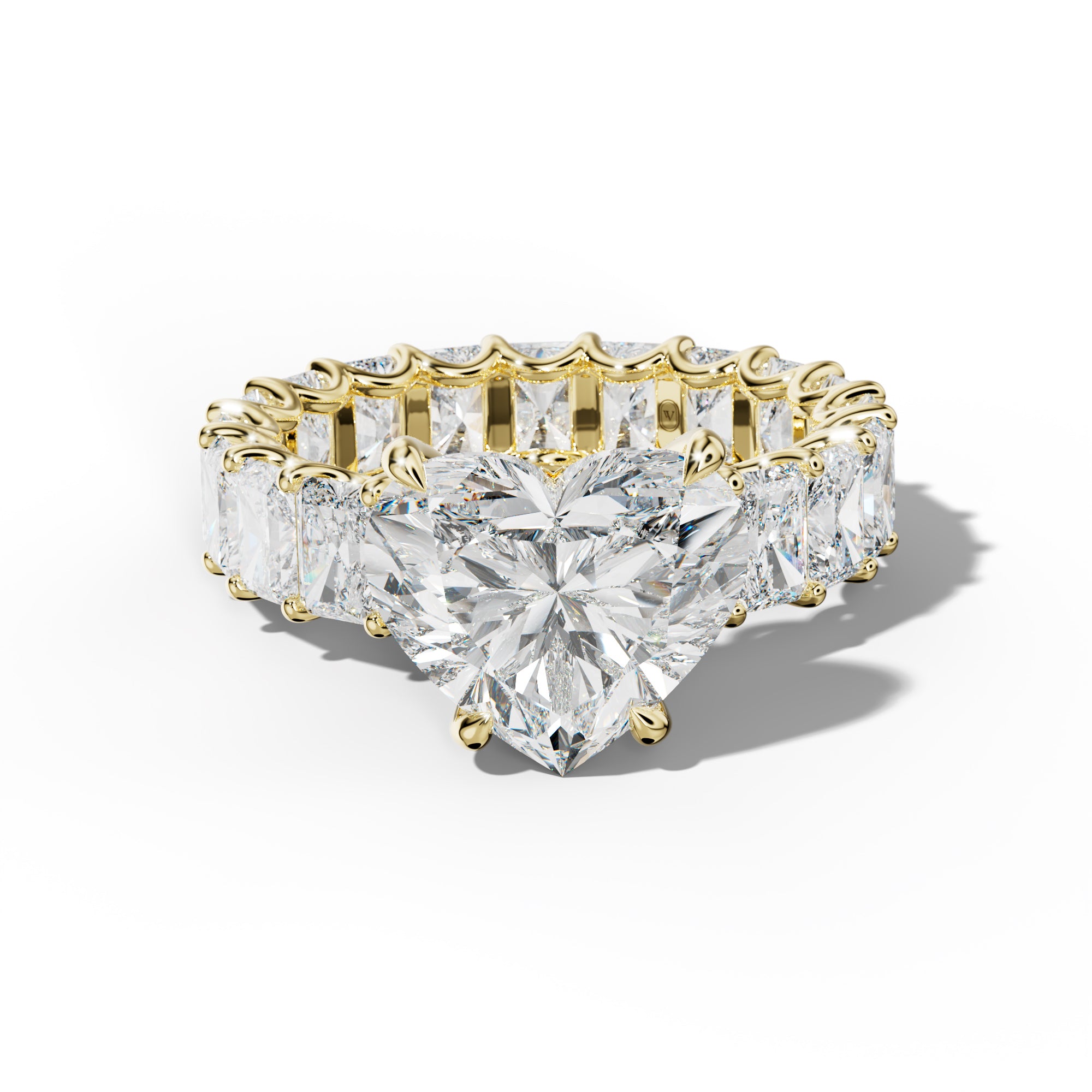 Parker Heart Diamond Engagement Ring With Radiant Side Stones