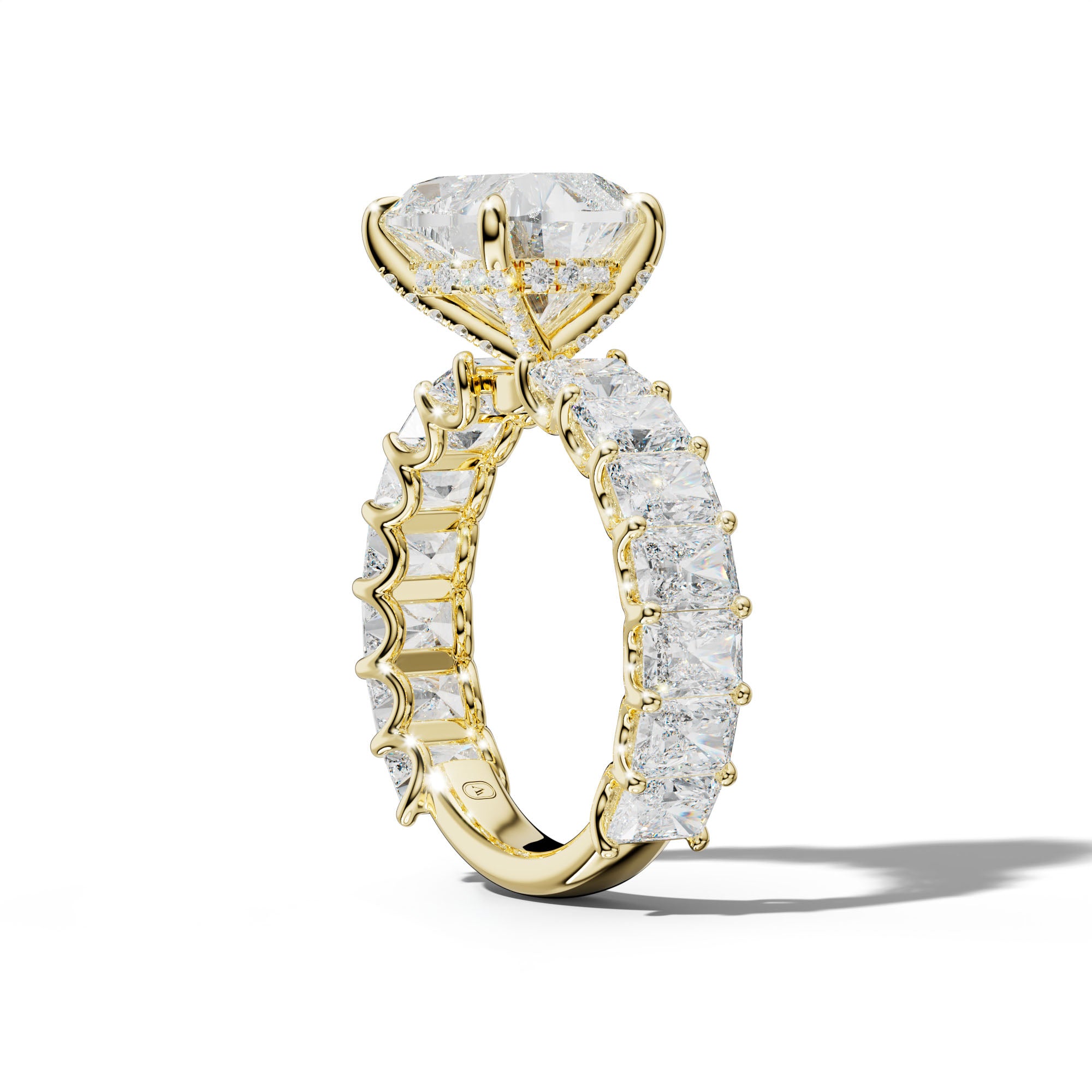 Catalina Heart Diamond Engagement Ring With Radiant Side Stones