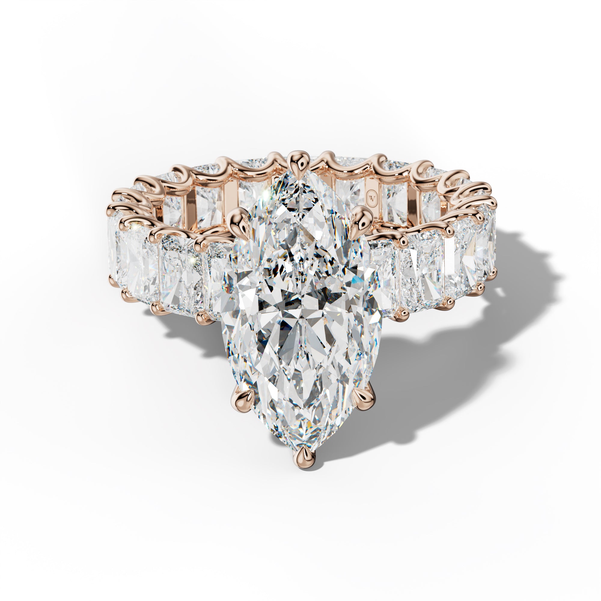 Parker Marquise Diamond Engagement Ring With Radiant Side Stones