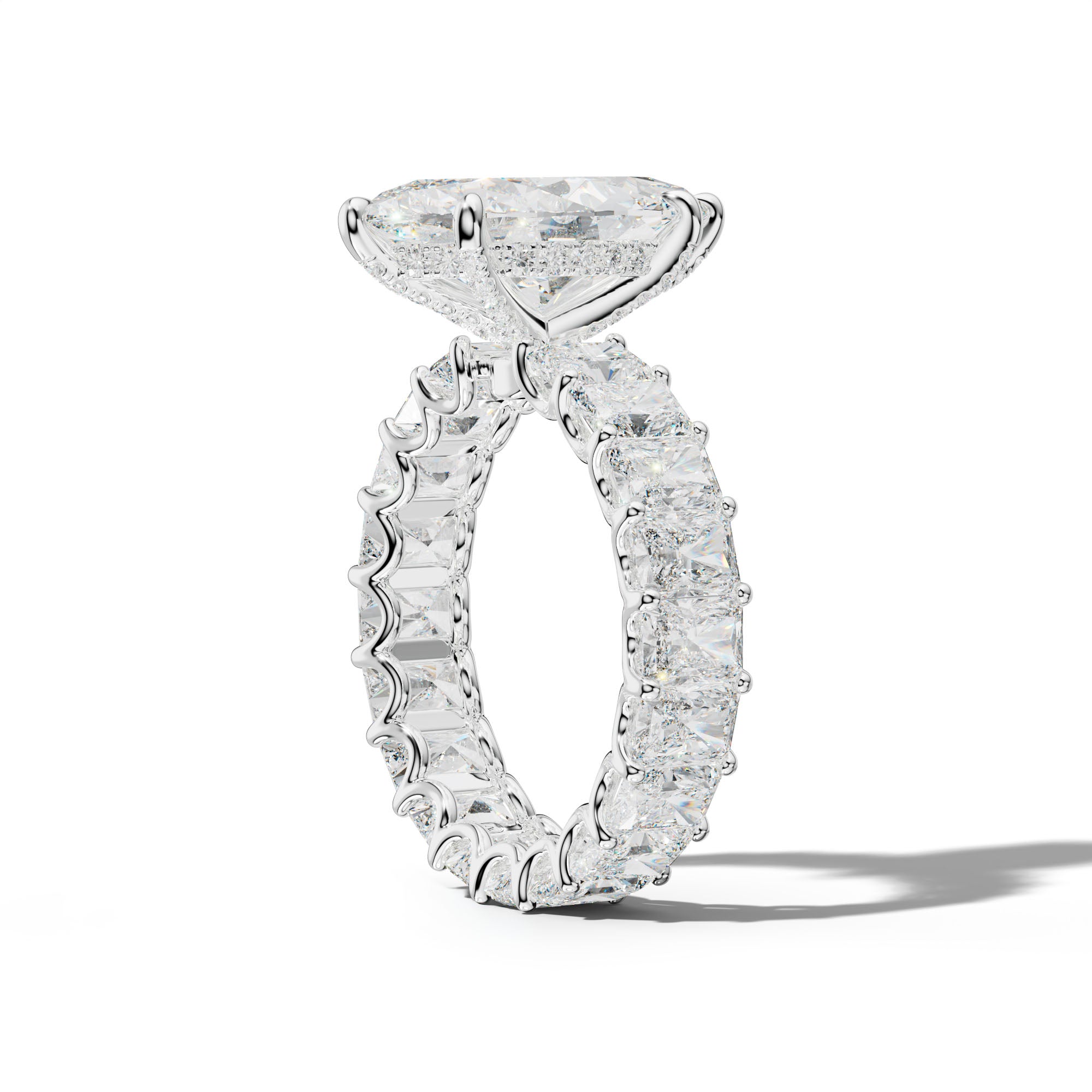 Parker Marquise Diamond Engagement Ring With Radiant Side Stones