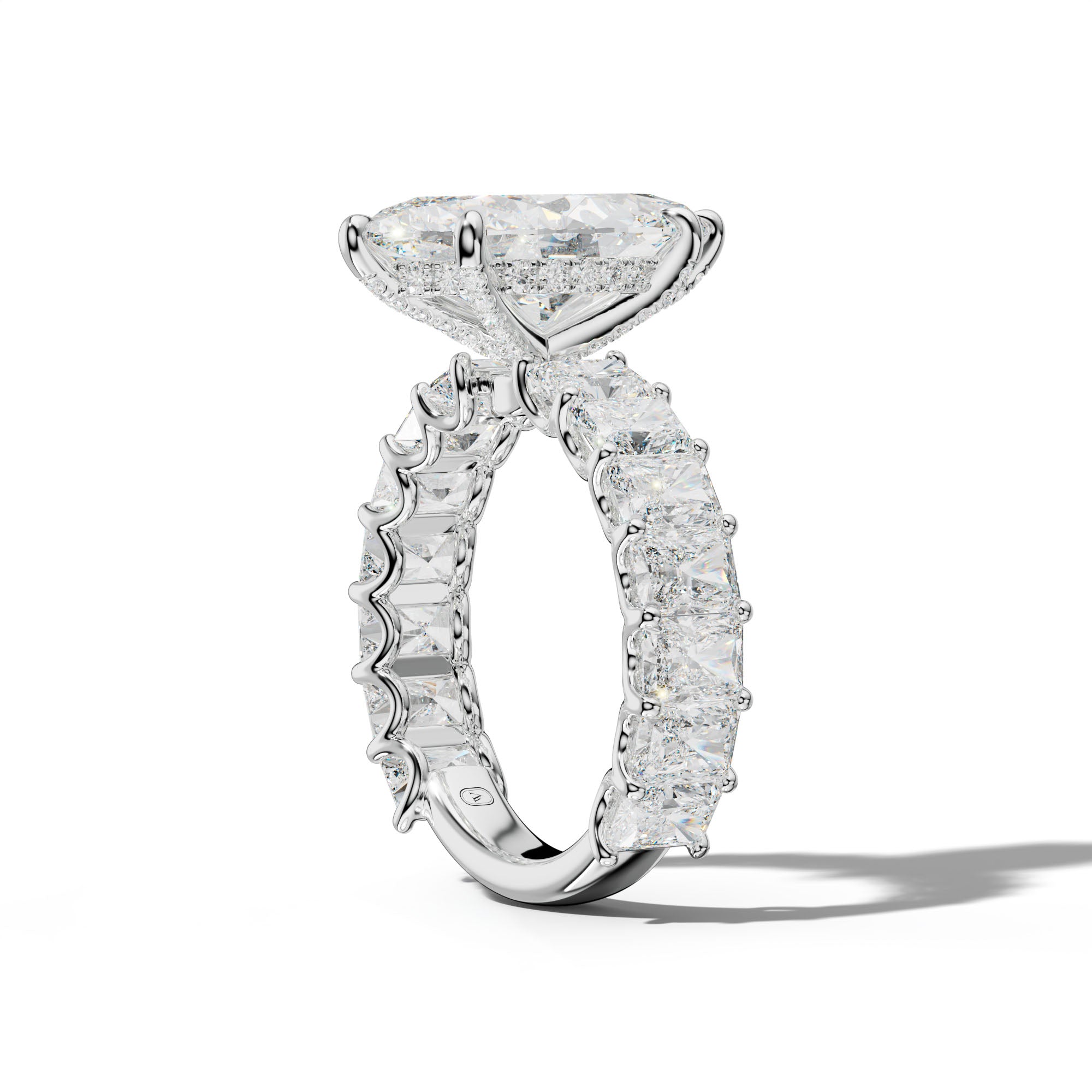 Catalina Marquise Diamond Engagement Ring With Radiant Side Stones