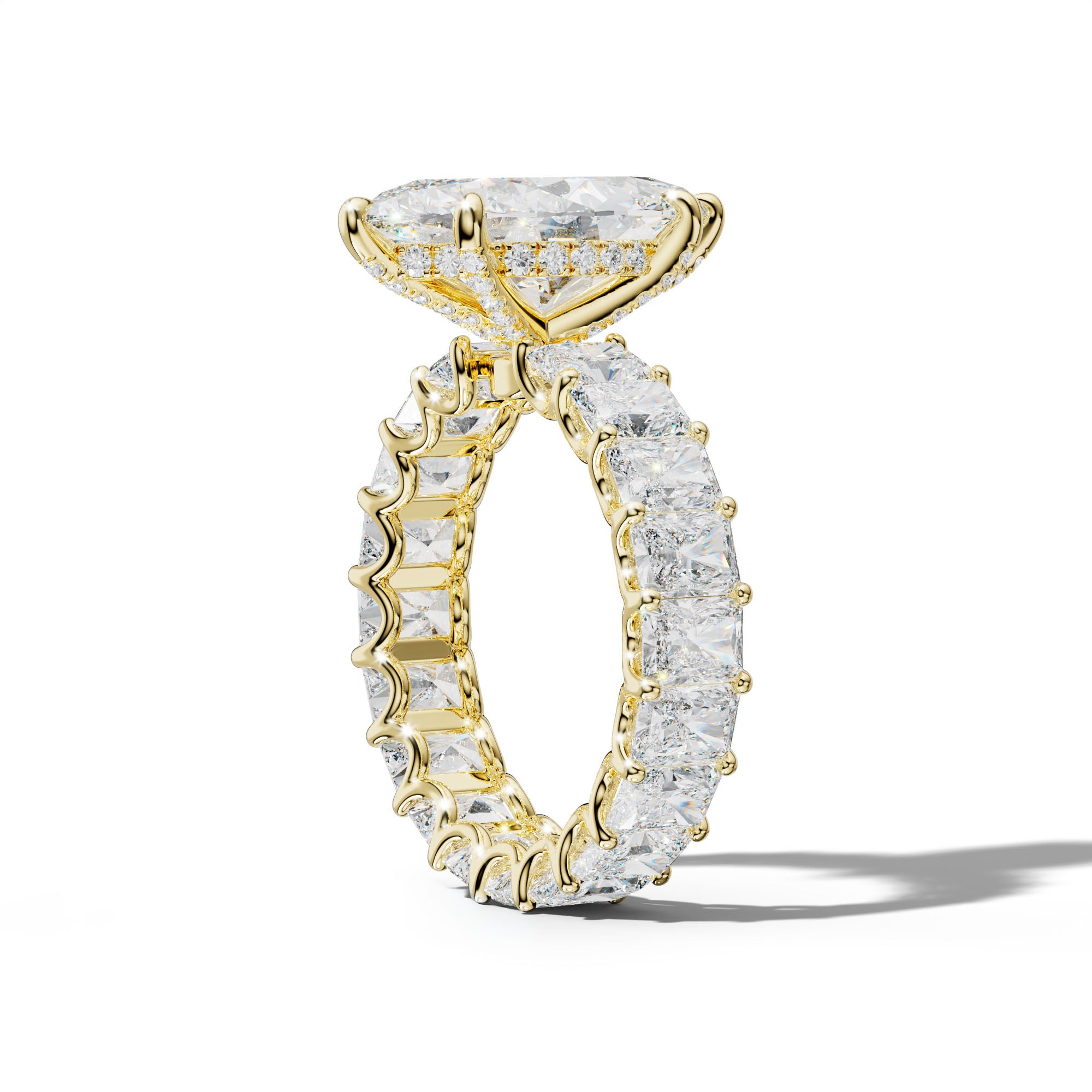Parker Marquise Diamond Engagement Ring With Radiant Side Stones