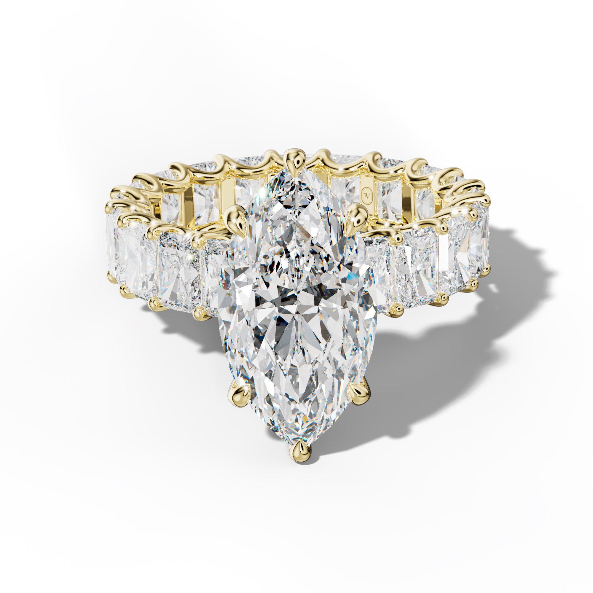 Parker Marquise Diamond Engagement Ring With Radiant Side Stones