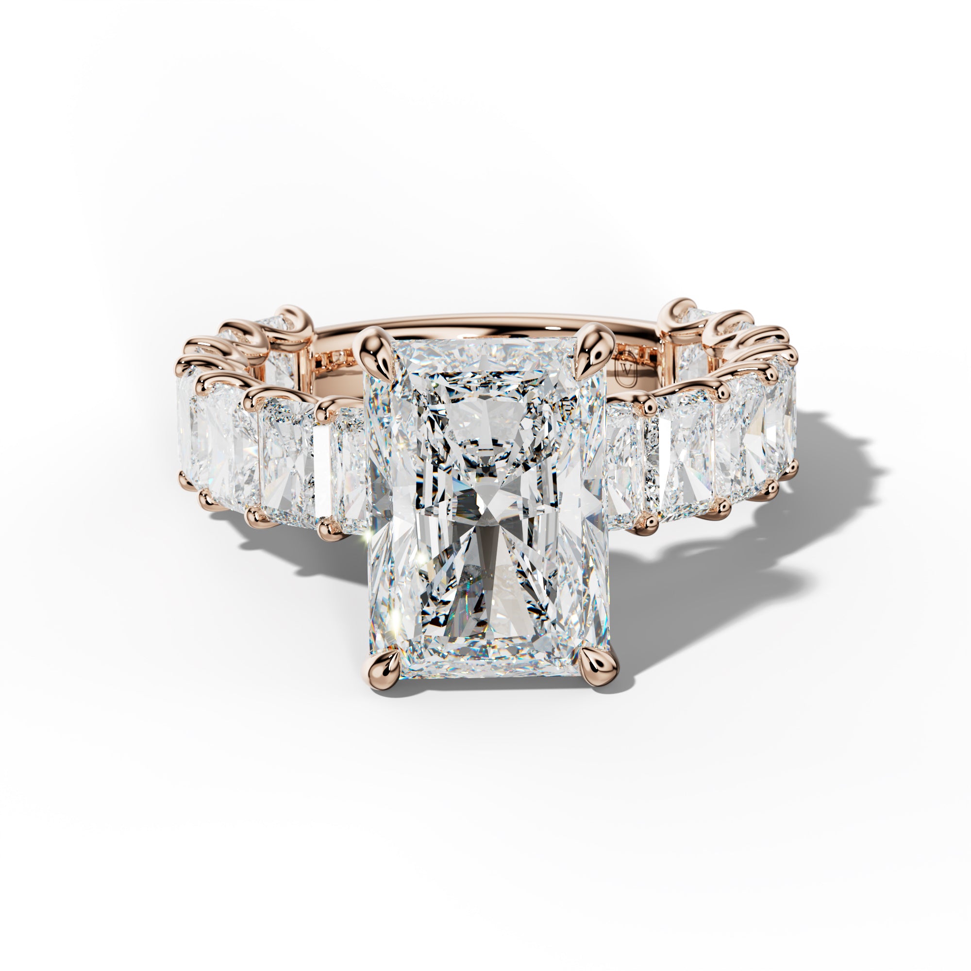 Catalina Radiant Diamond Engagement Ring With Radiant Side Stones