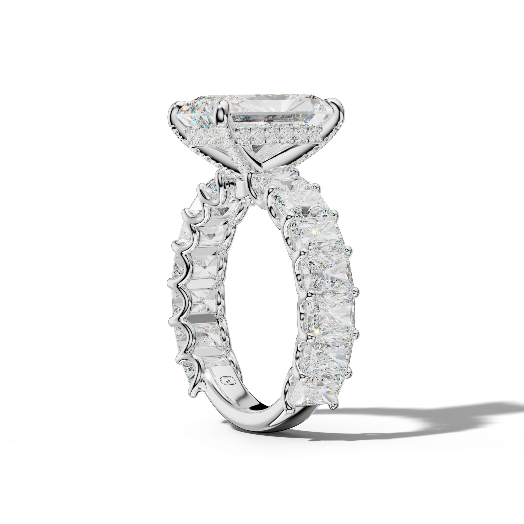 Catalina Radiant Diamond Engagement Ring With Radiant Side Stones