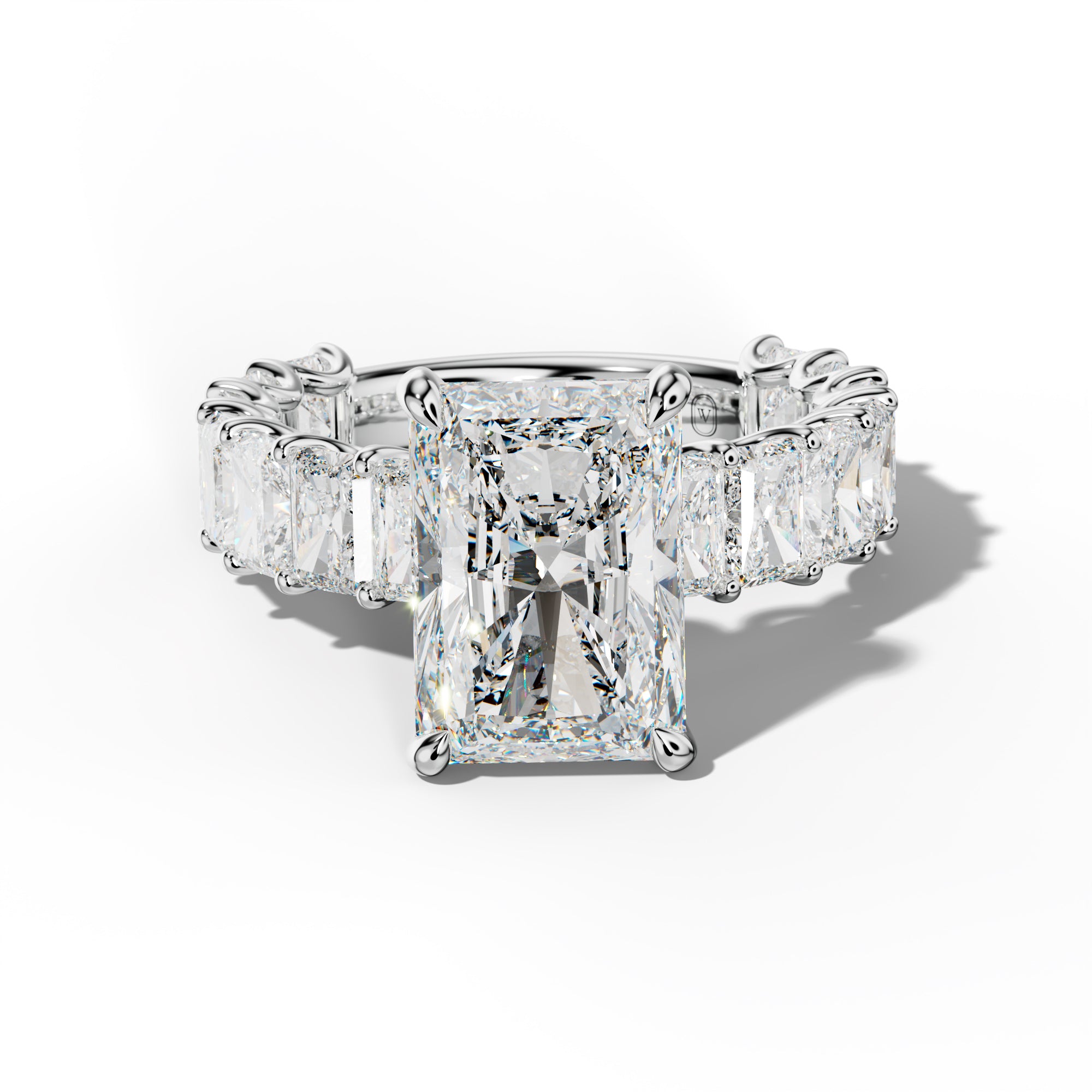 Catalina Radiant Diamond Engagement Ring With Radiant Side Stones