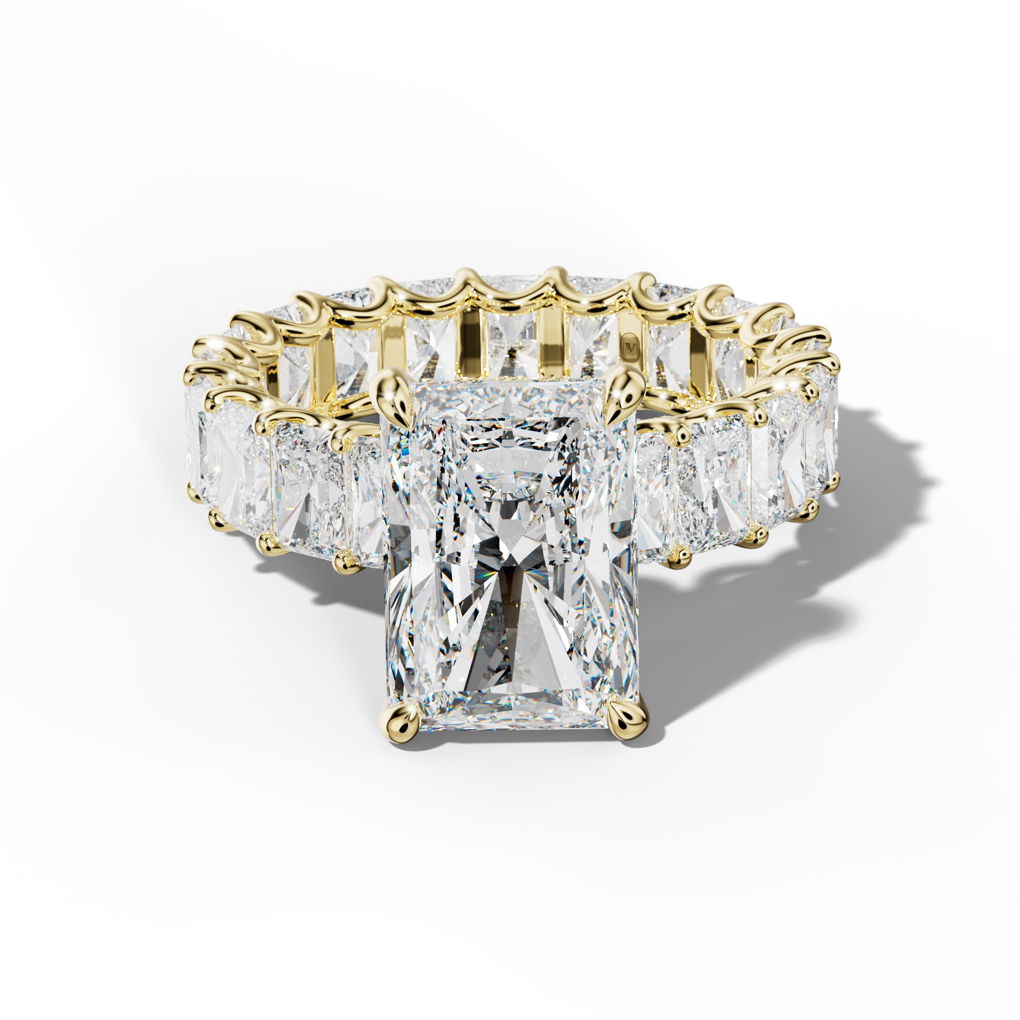 Parker Radiant Diamond Engagement Ring With Radiant Side Stones