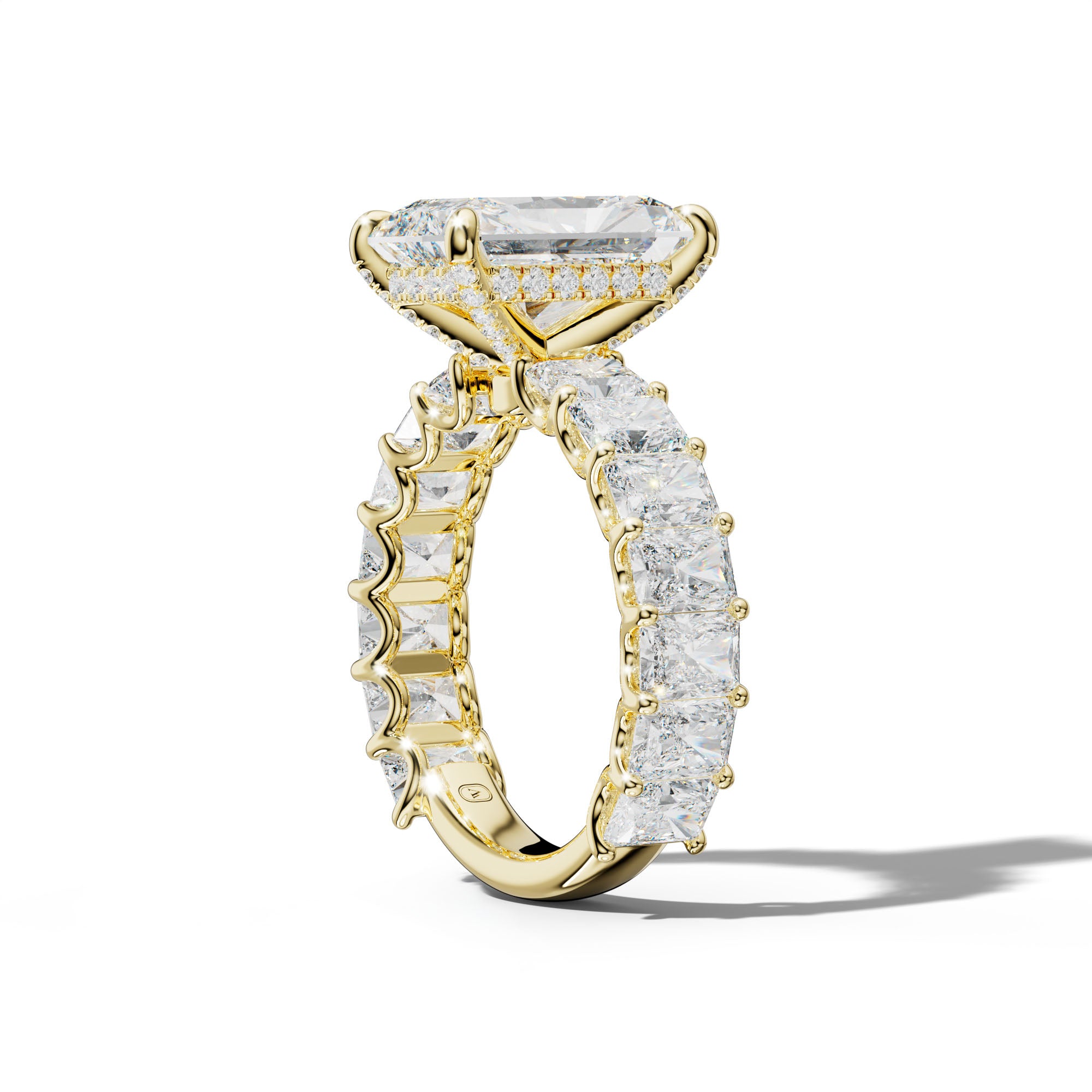 Catalina Radiant Diamond Engagement Ring With Radiant Side Stones