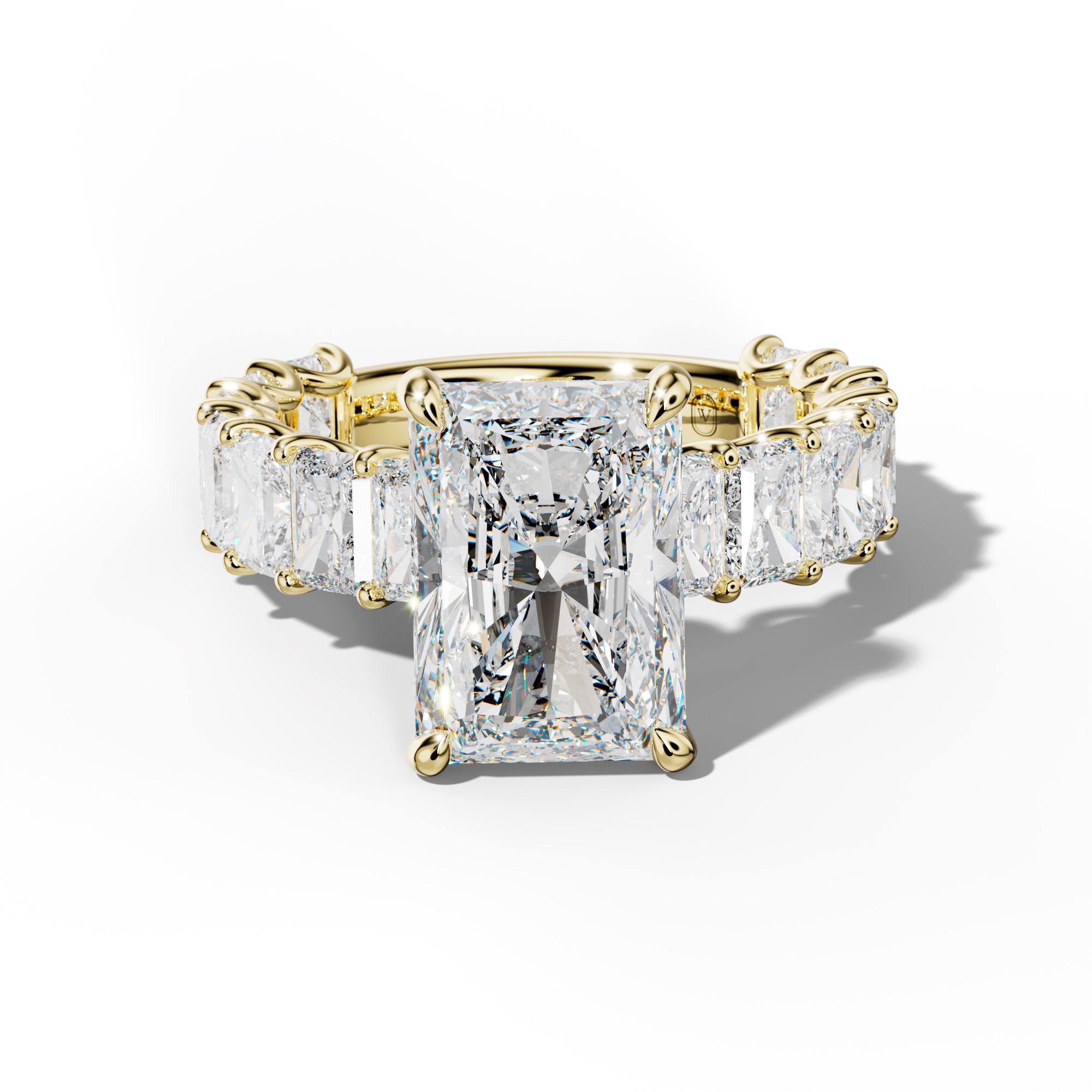 Catalina Radiant Diamond Engagement Ring With Radiant Side Stones