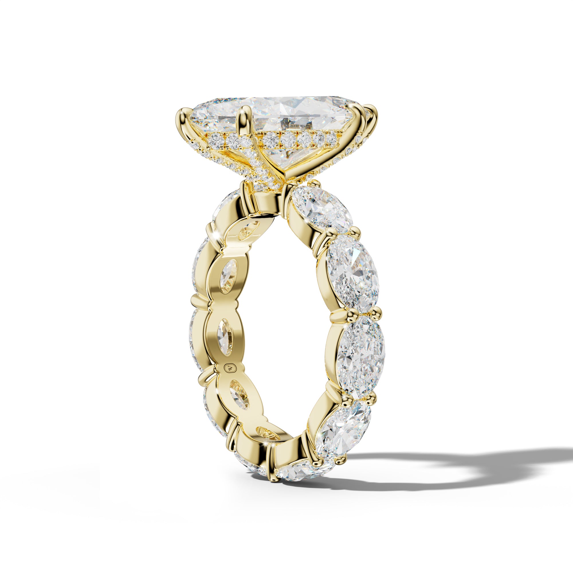 Margaret Marquise Diamond Engagement Ring With East West Oval Side Stones