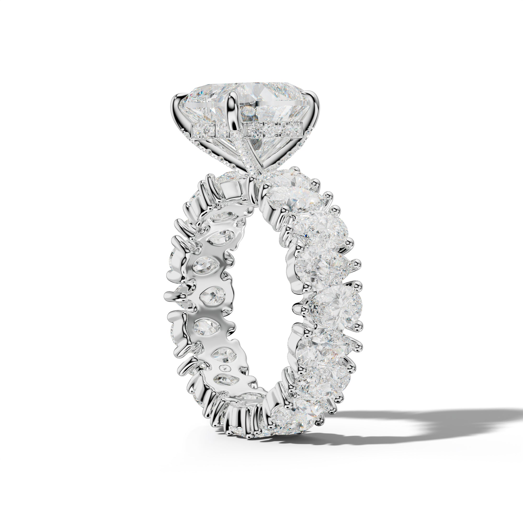 Livia Heart Diamond Engagement Ring With Pear Shape Side Stones