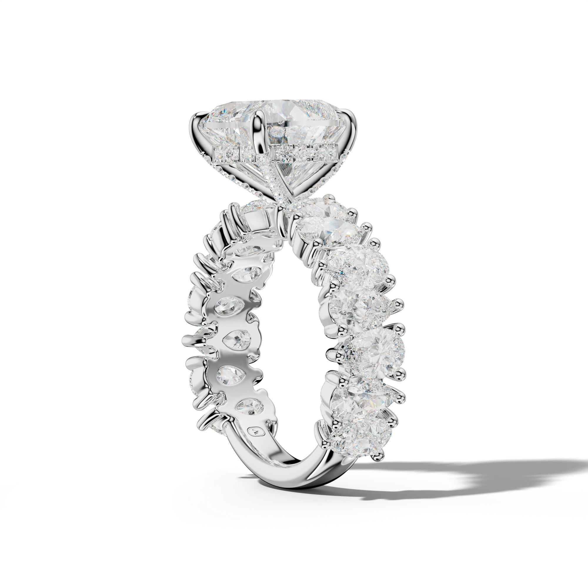Paula Heart Diamond Engagement Ring With Pear Shape Side Stones