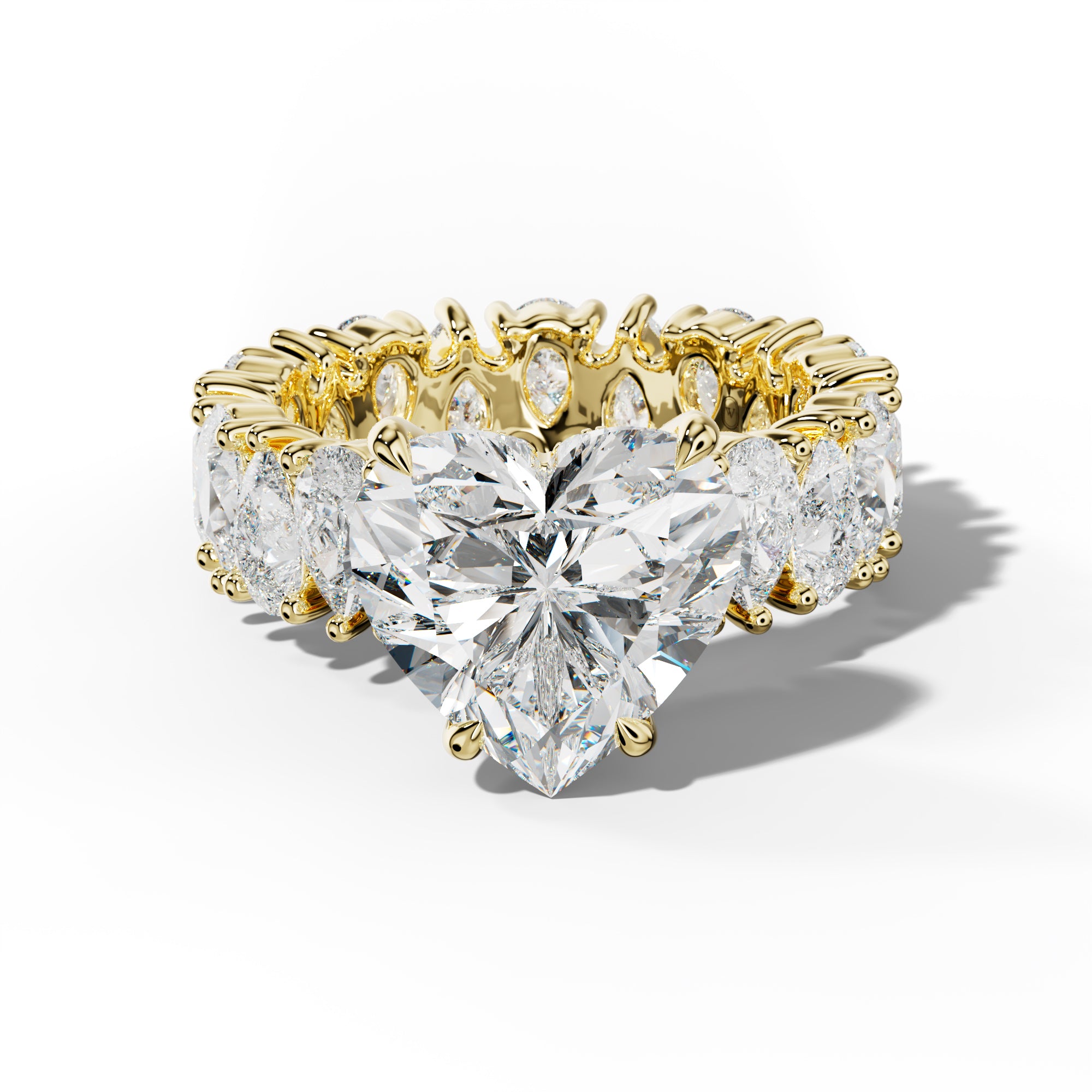 Livia Heart Diamond Engagement Ring With Pear Shape Side Stones