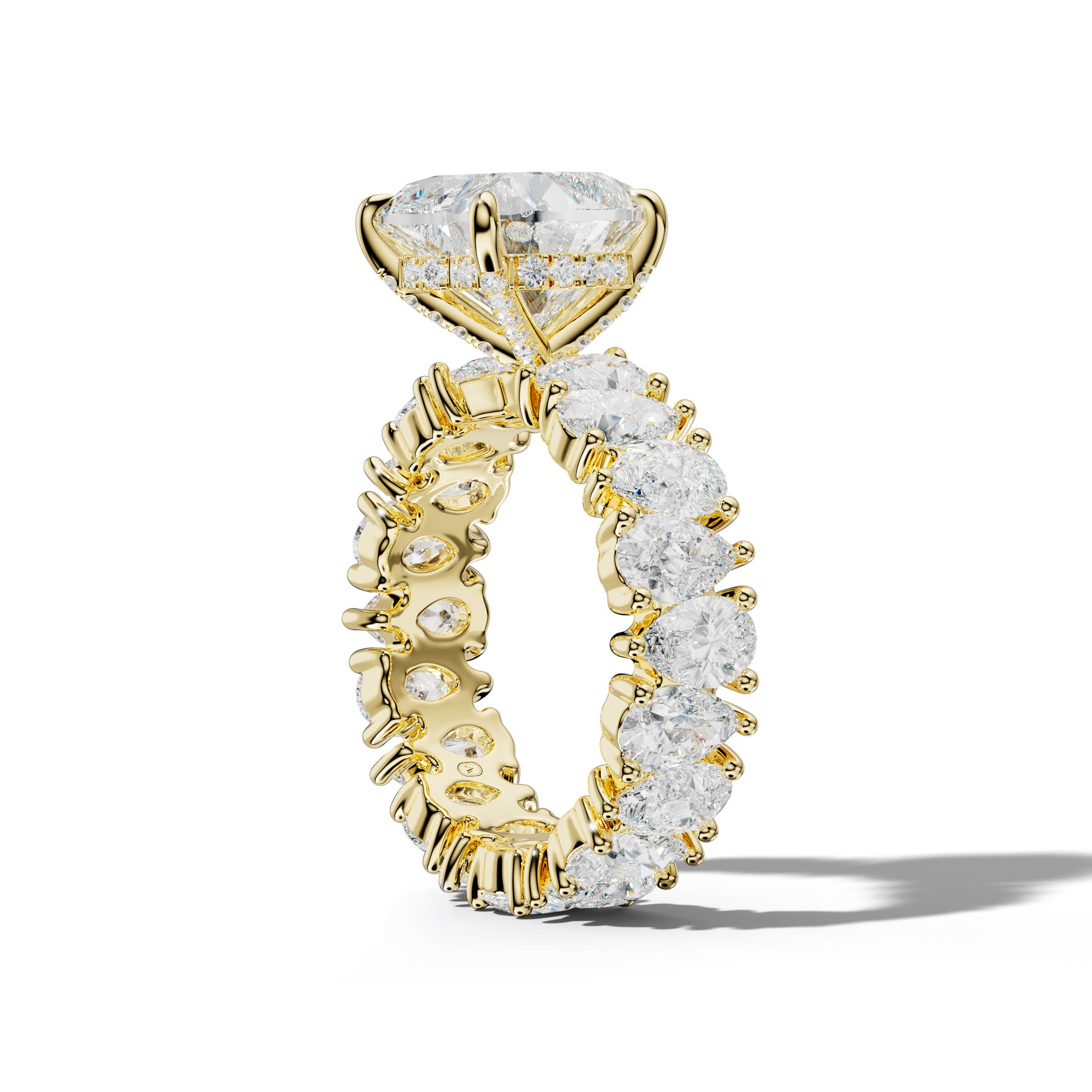 Livia Heart Diamond Engagement Ring With Pear Shape Side Stones
