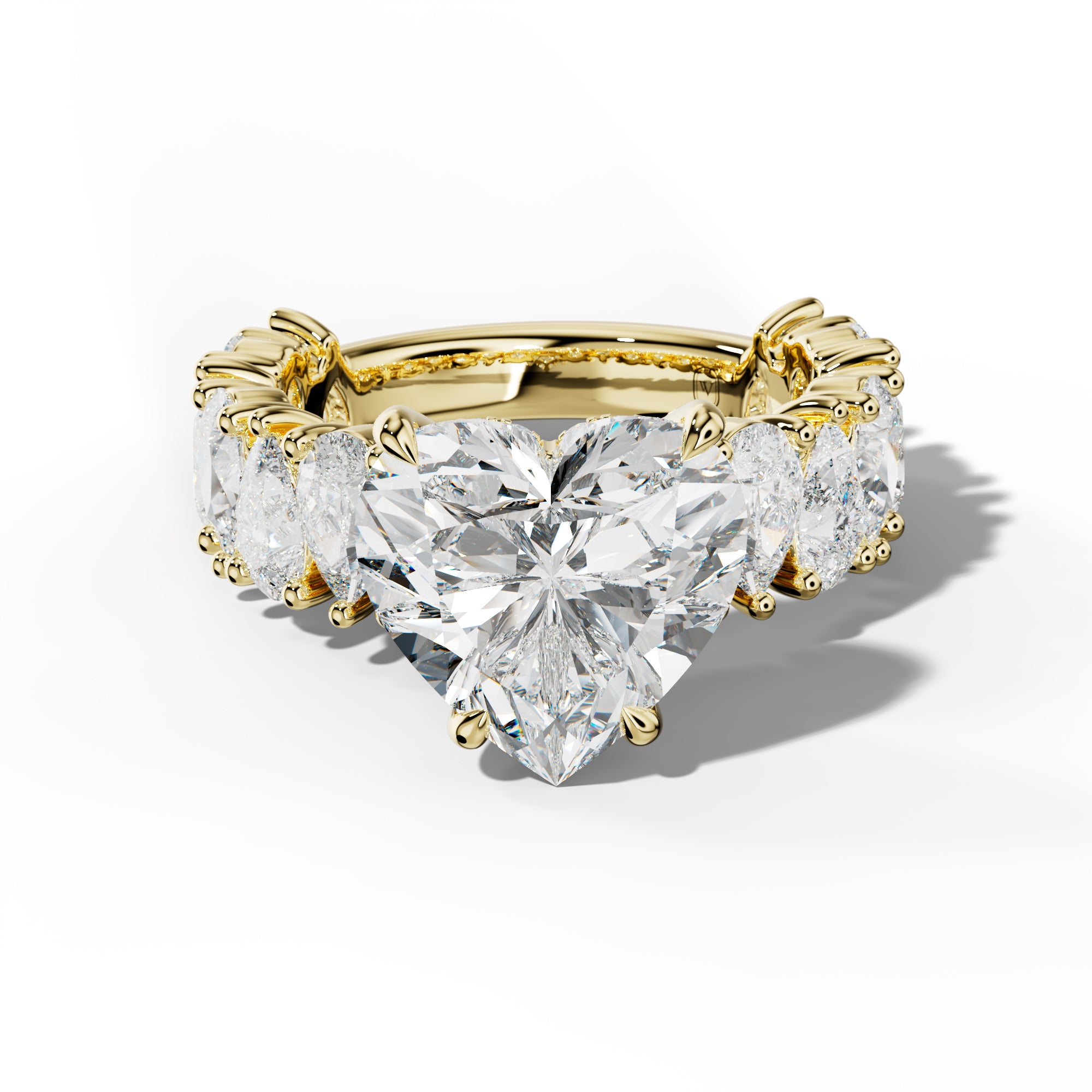 Paula Heart Diamond Engagement Ring With Pear Shape Side Stones