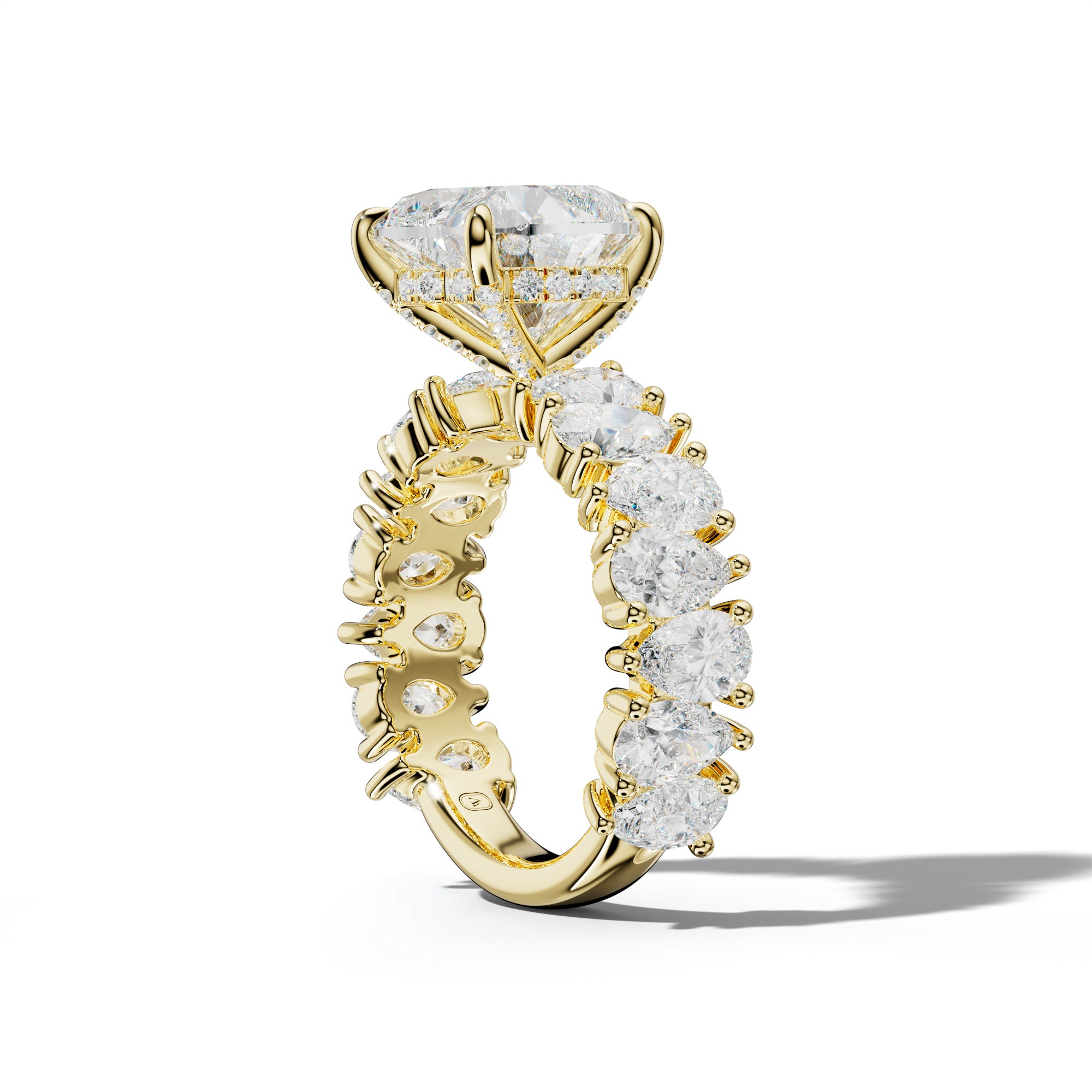 Paula Heart Diamond Engagement Ring With Pear Shape Side Stones