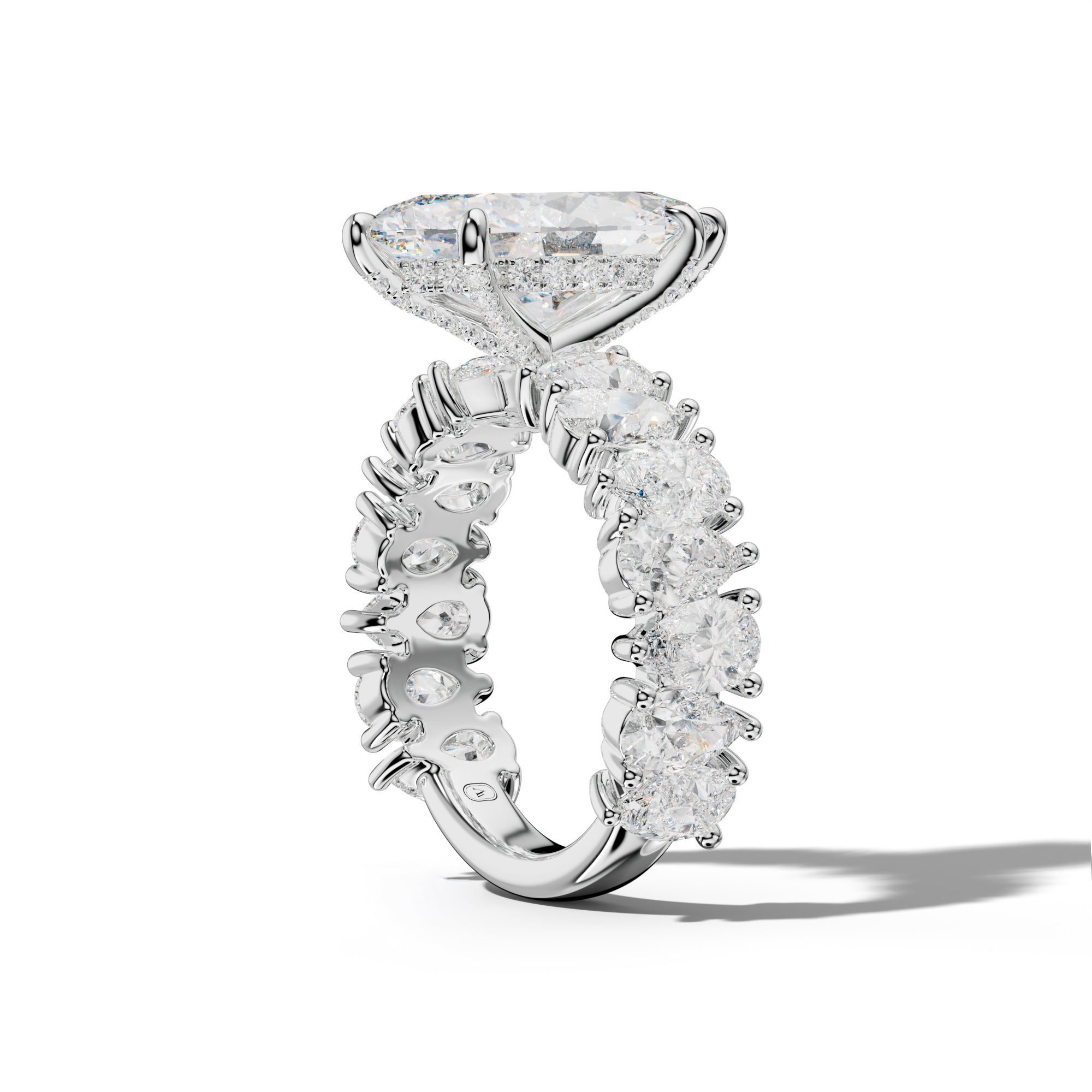 Paula Marquise Diamond Engagement Ring With Pear Shape Side Stones