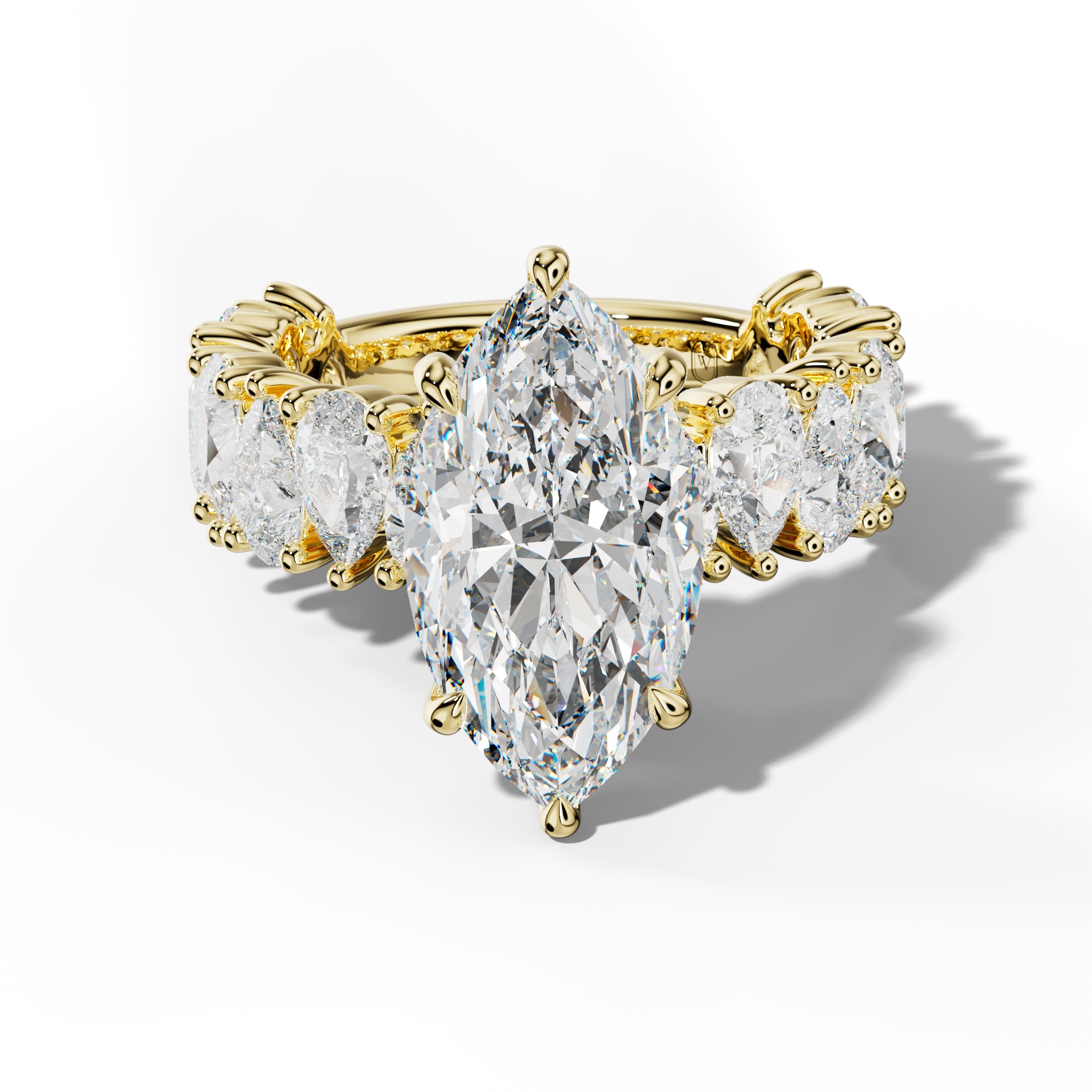 Paula Marquise Diamond Engagement Ring With Pear Shape Side Stones