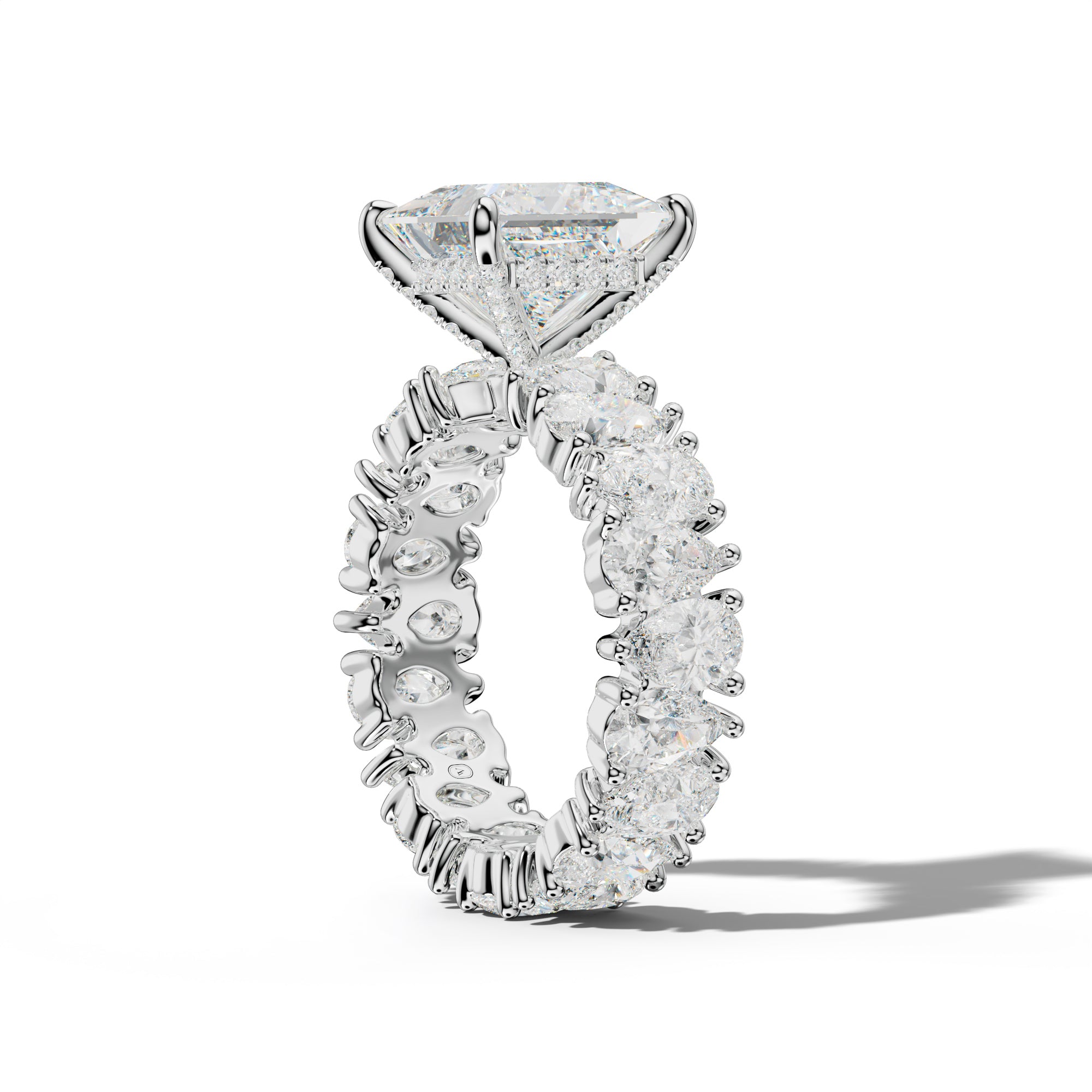 Livia Princess Cut Engagement Ring With Pear Shape Side Stones
