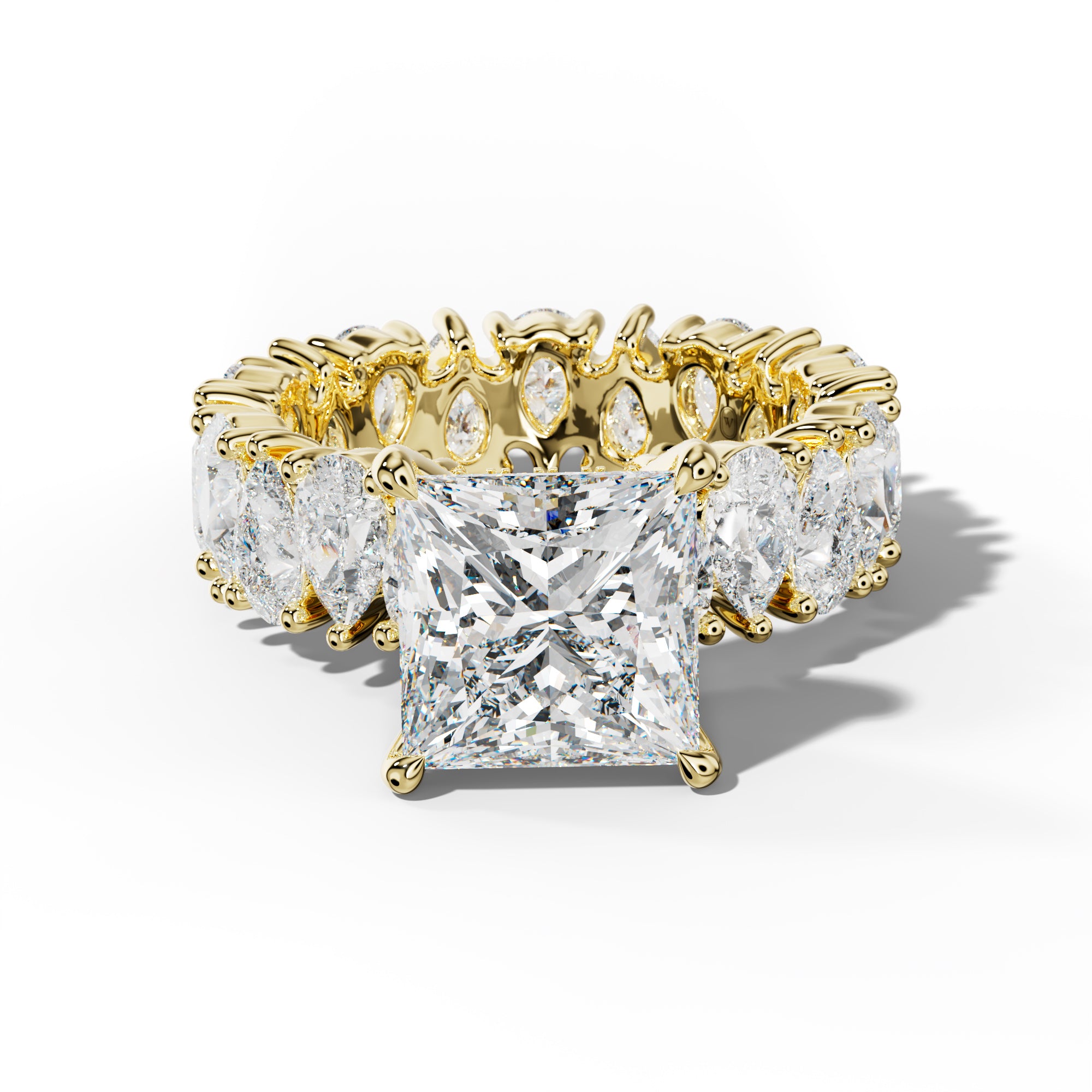 Livia Princess Cut Engagement Ring With Pear Shape Side Stones
