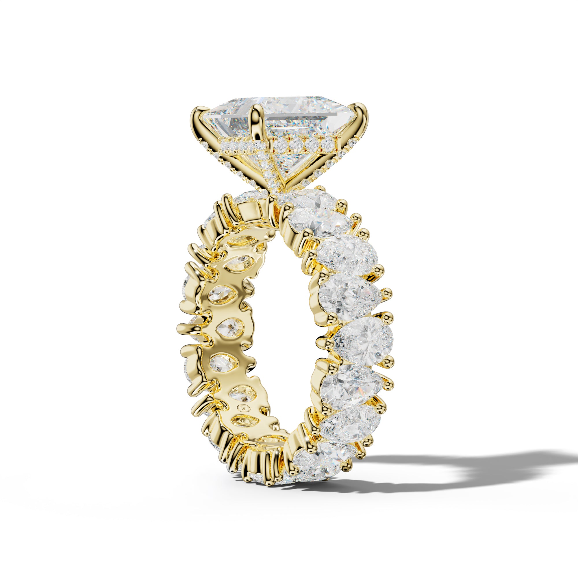 Livia Princess Cut Engagement Ring With Pear Shape Side Stones