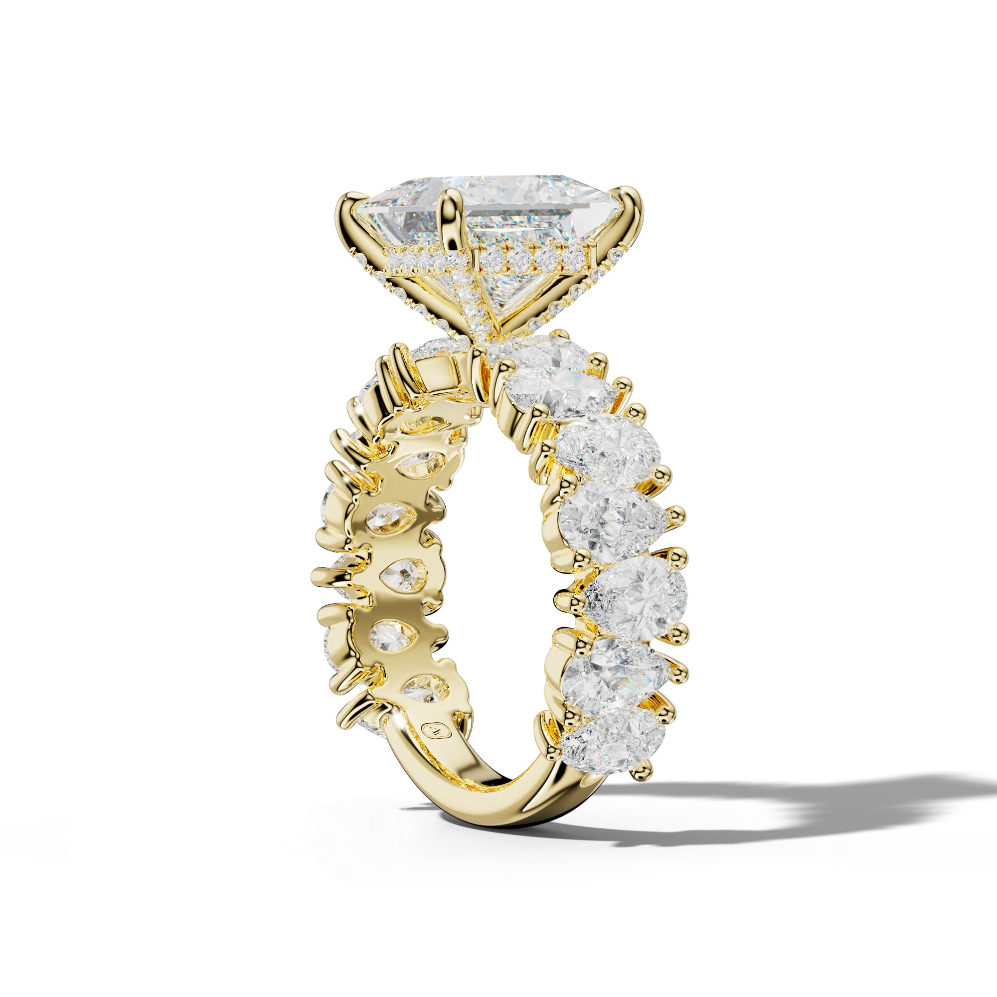 Paula Princess Cut Engagement Ring With Pear Shape Side Stones