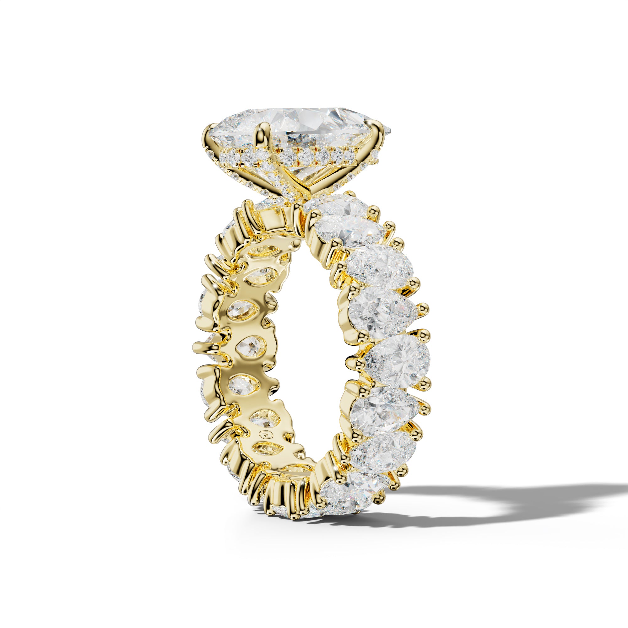 Livia Pear Shape Engagement Ring With Pear Shape Side Stones