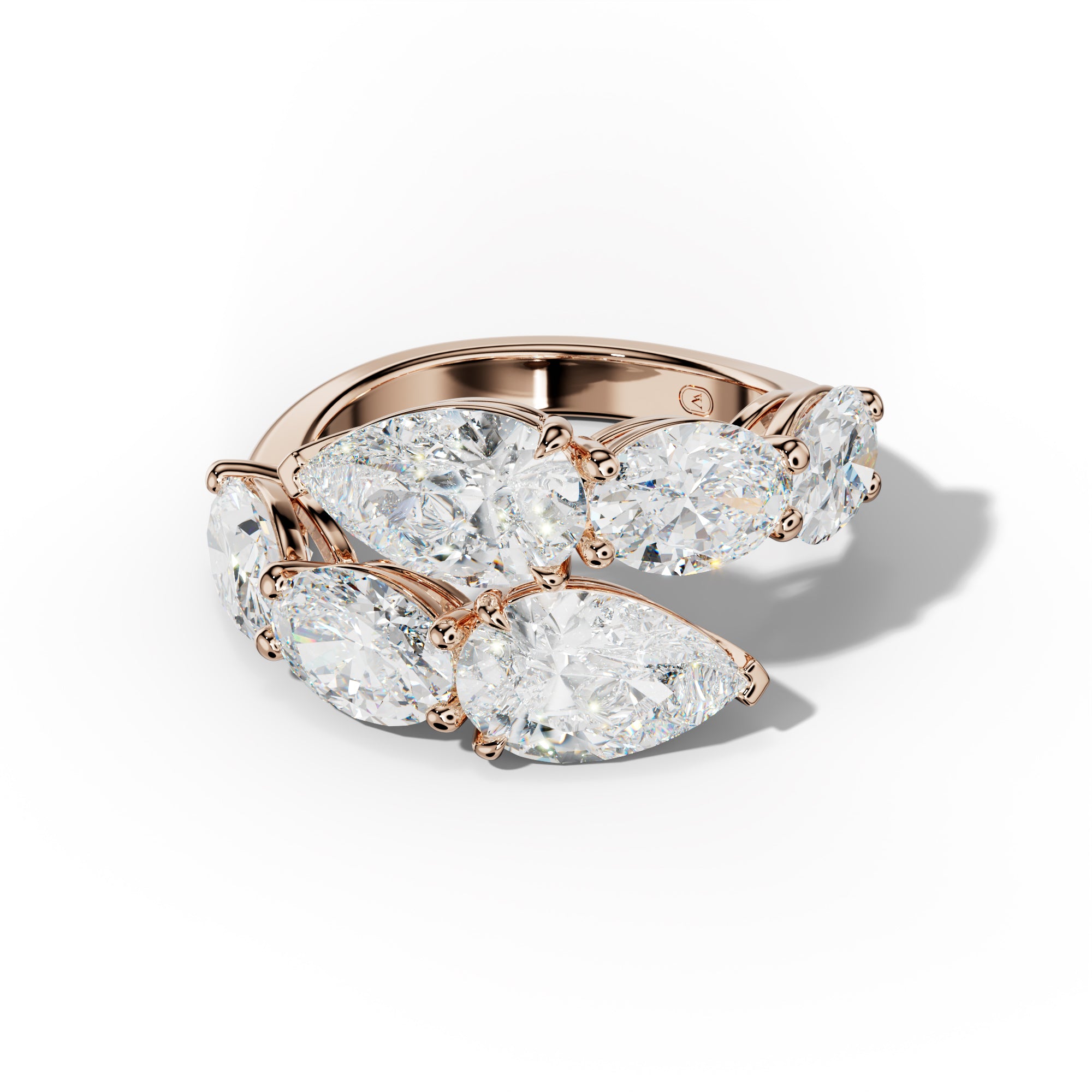 8.0 ct Oval and Pear Shape Diamond Open Wedding Band