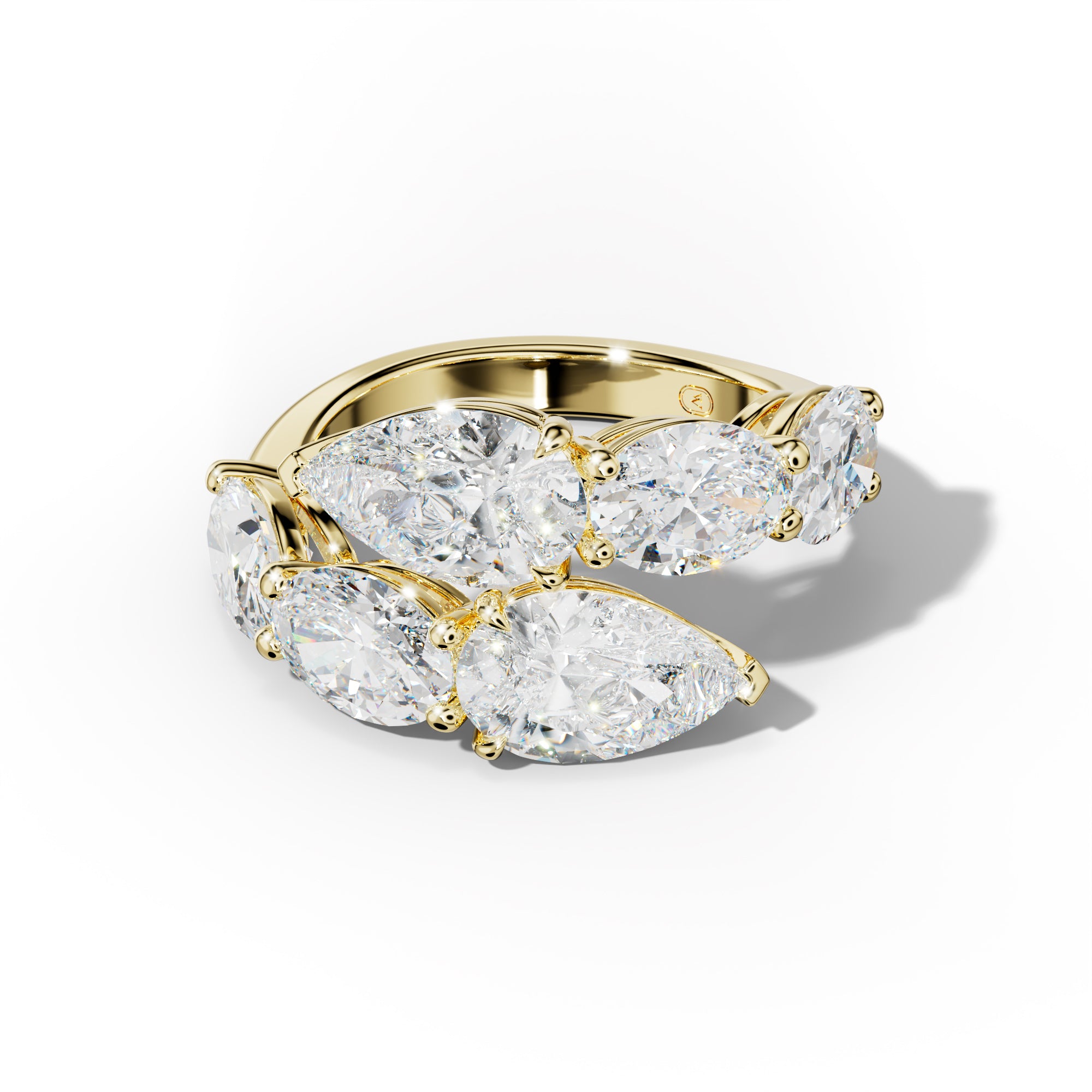 8.0 ct Oval and Pear Shape Diamond Open Wedding Band