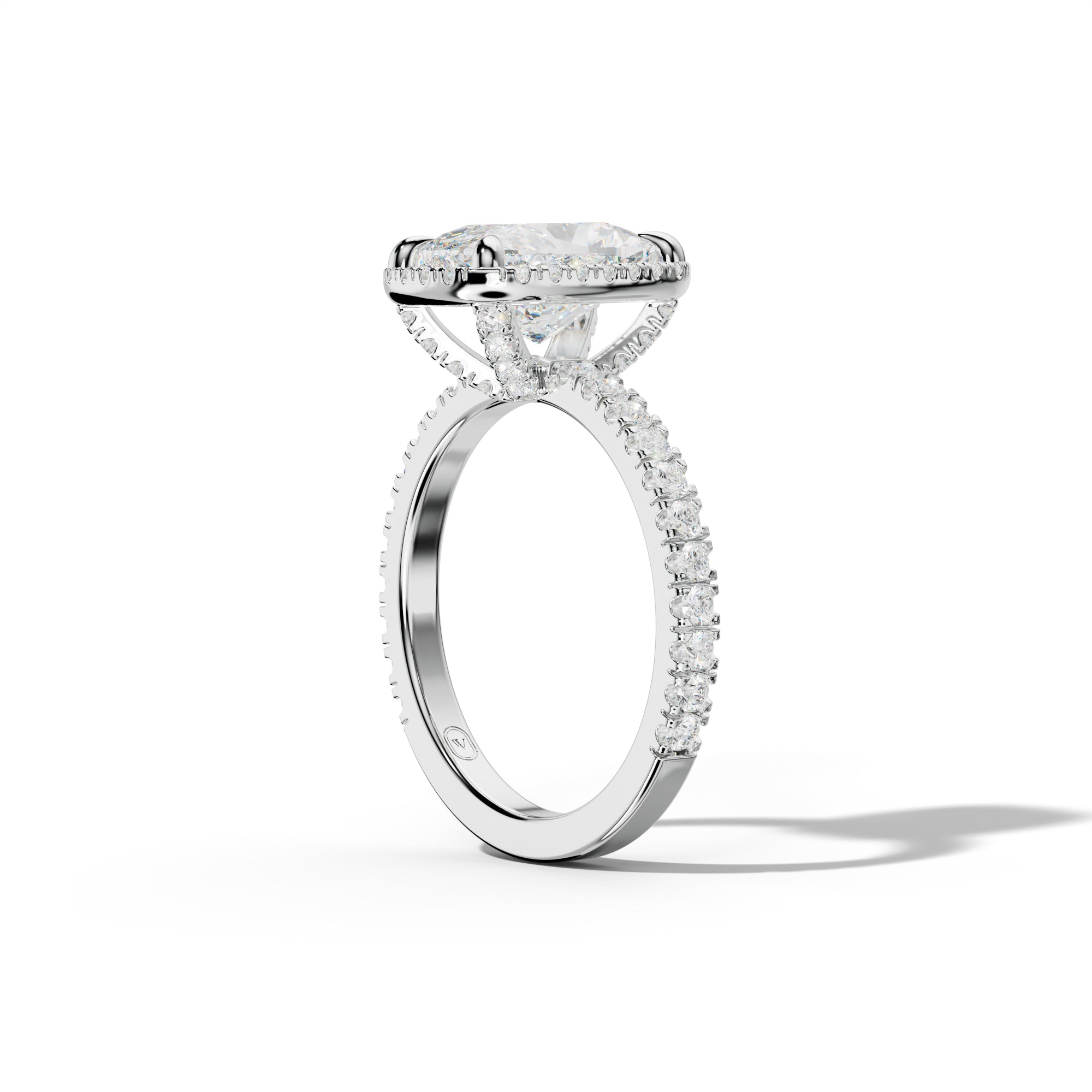 Violet Elongated Cushion Cut Engagement Ring