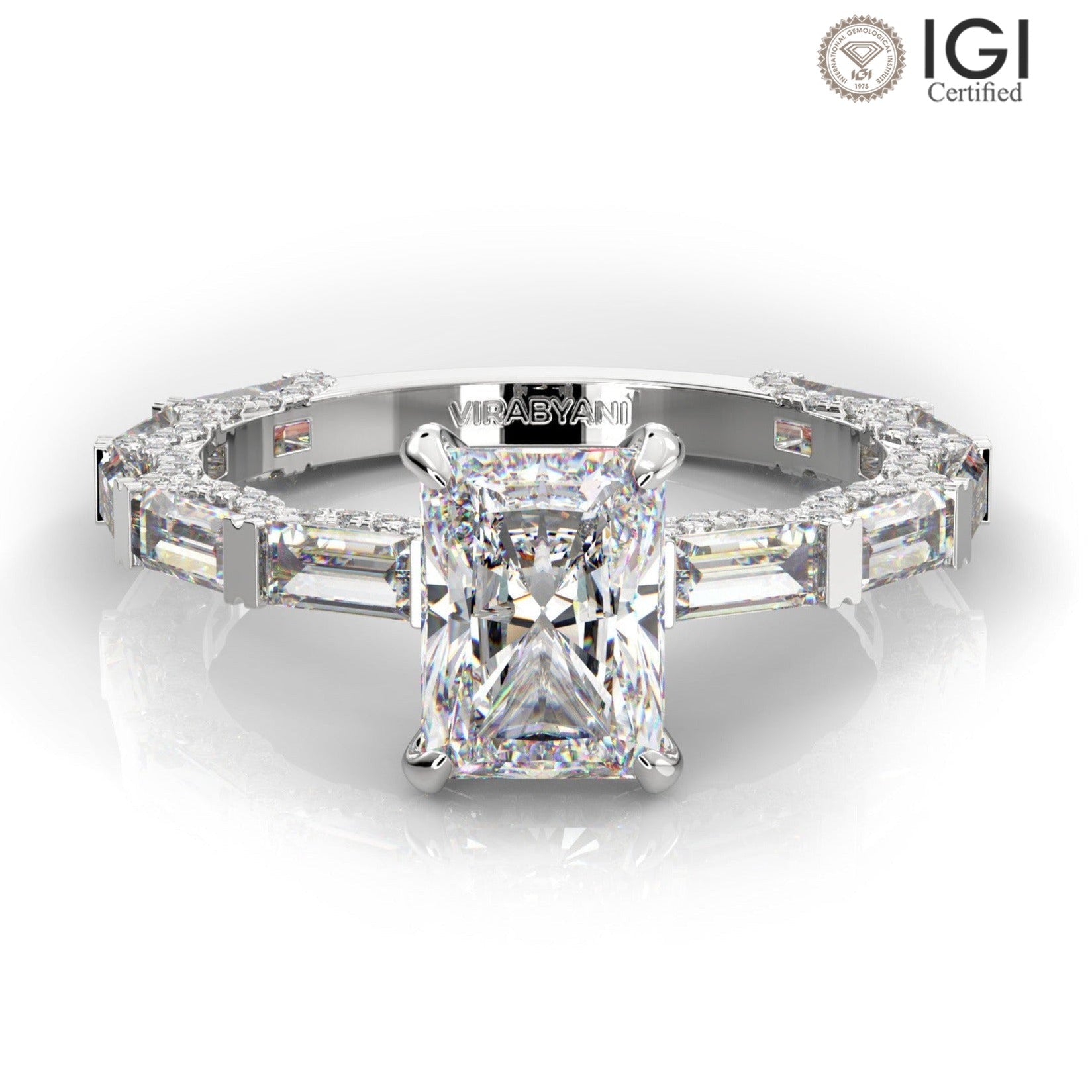 Francesca Radiant Lab Grown Diamond Engagement Ring IGI Certified-VIRABYANI
