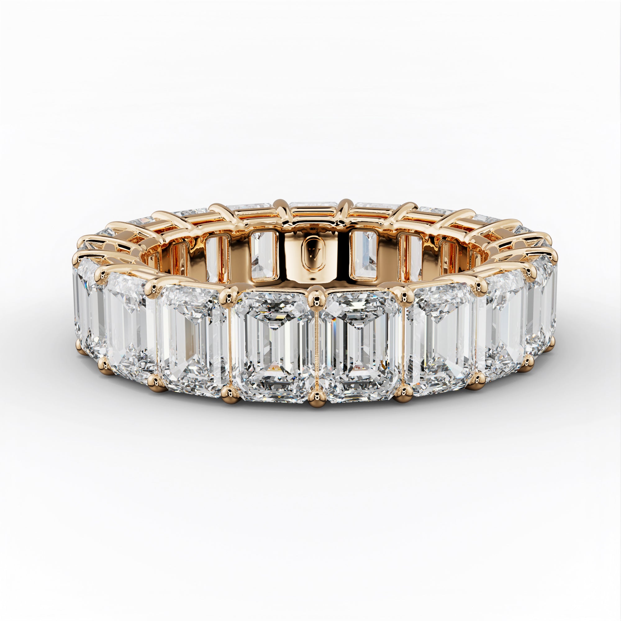 7.0 Carat Emerald Cut Diamond Eternity Band Shared Prong