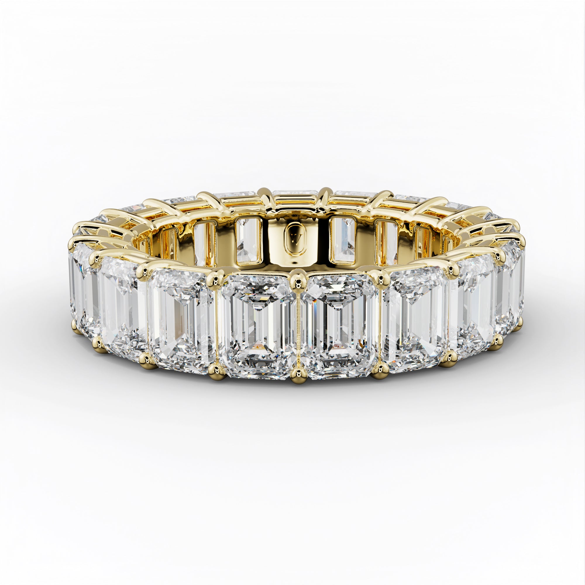 7.0 Carat Emerald Cut Diamond Eternity Band Shared Prong