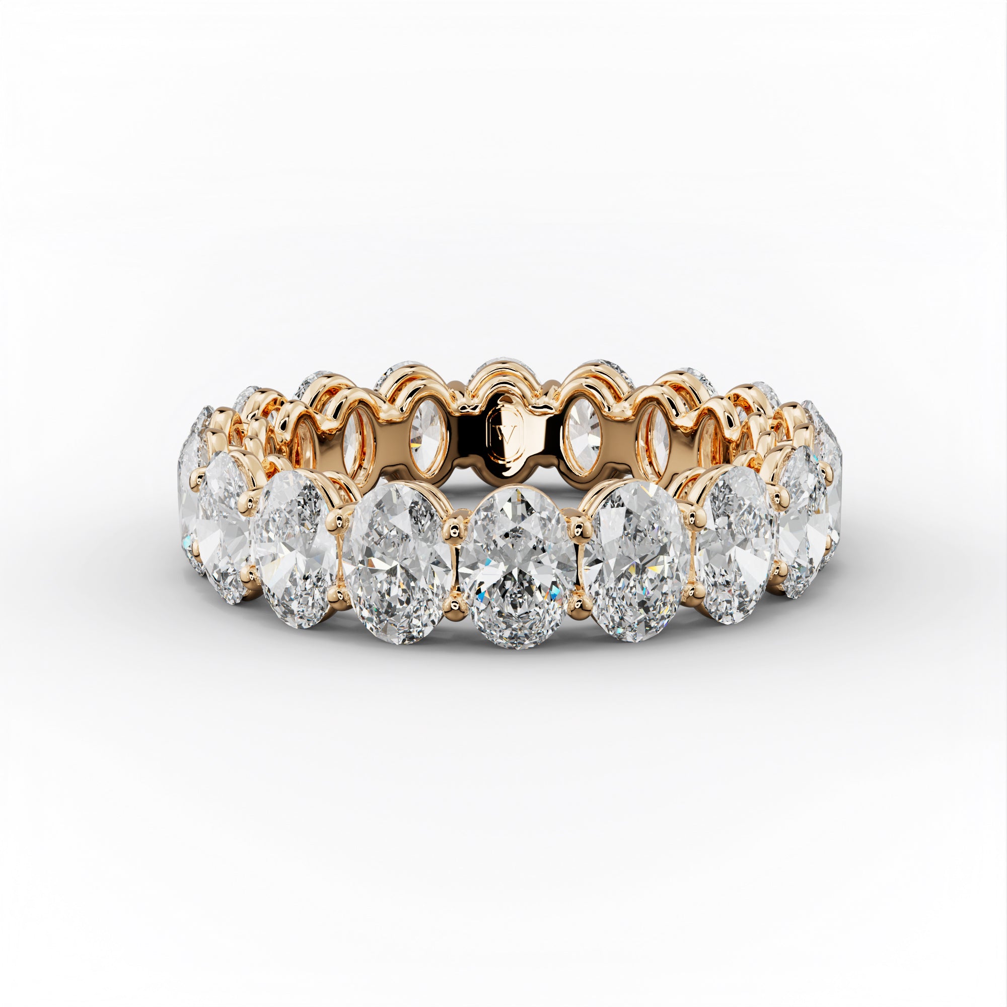 5.0 Carat Oval Cut Diamond Eternity Band Shared Prong