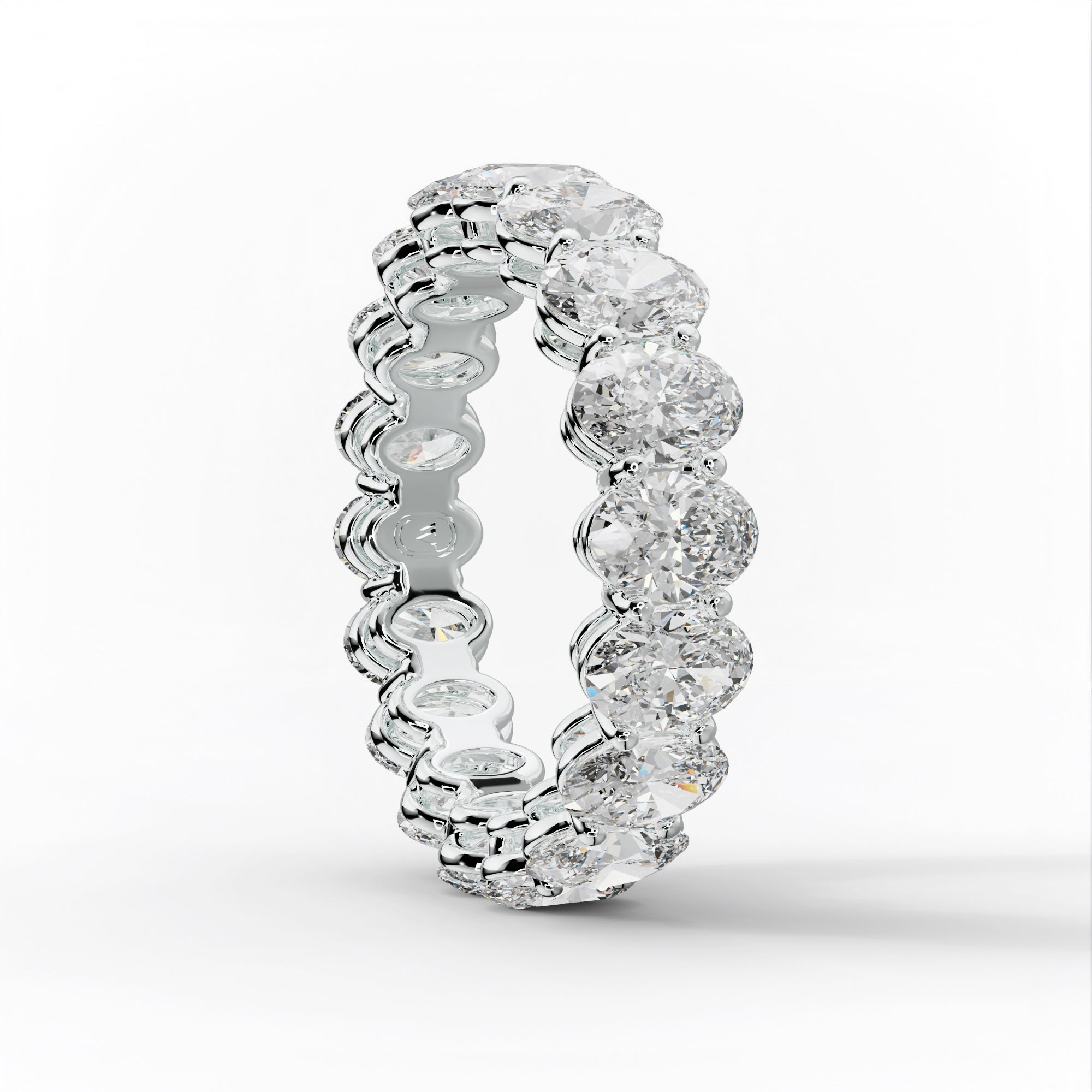 5.0 Carat Oval Cut Diamond Eternity Band Shared Prong