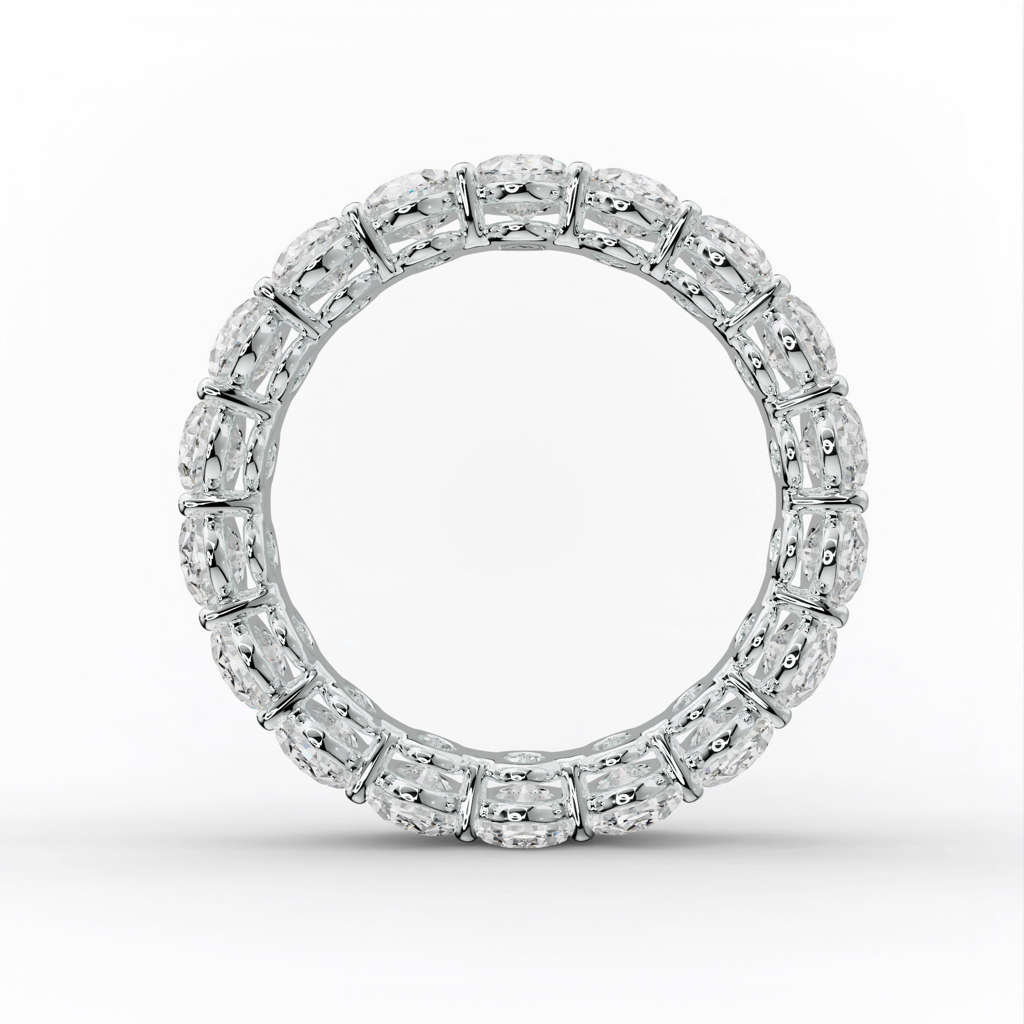 5.0 Carat Oval Cut Diamond Eternity Band Shared Prong