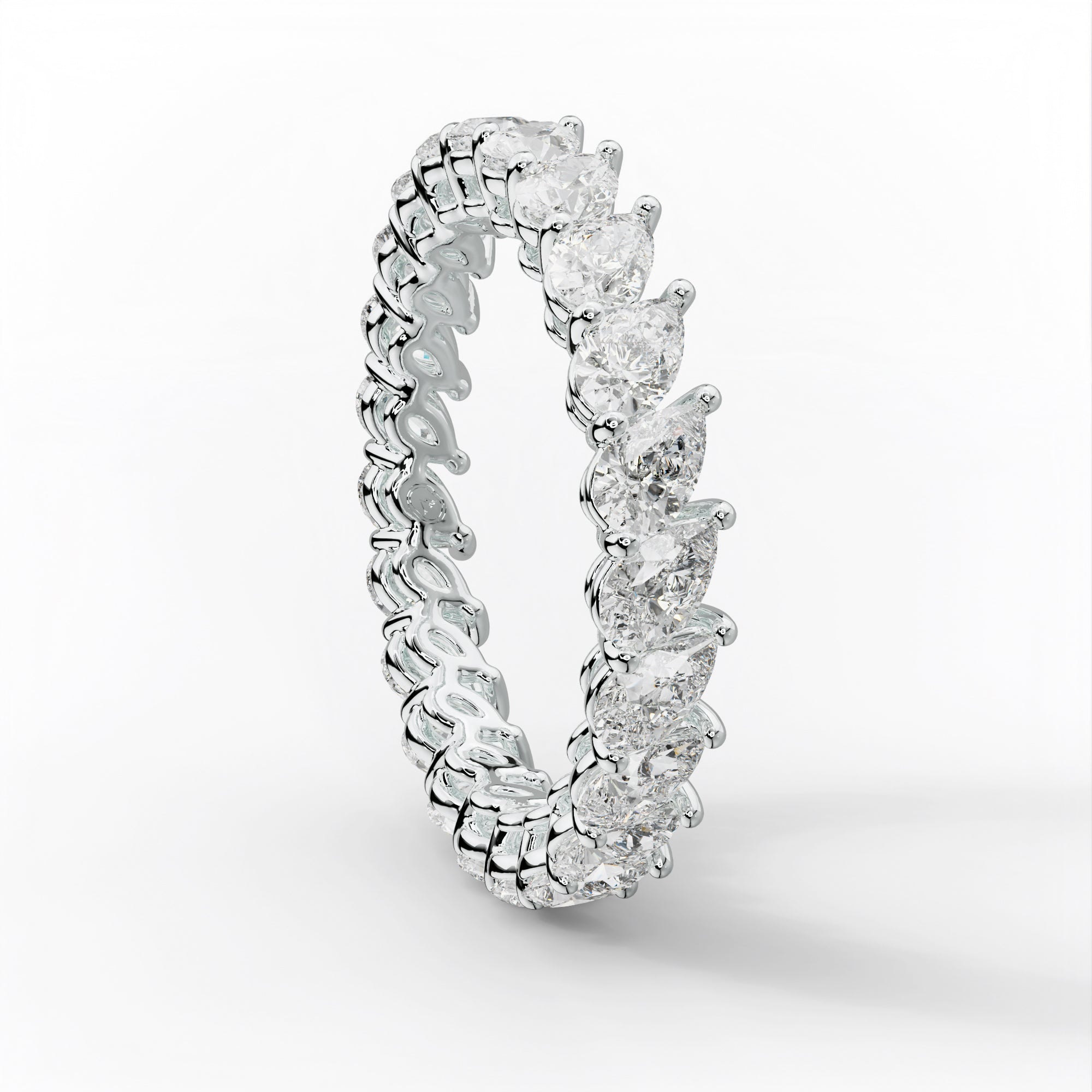 2.0 Carat Slanted Pear Shape Diamond Eternity Band