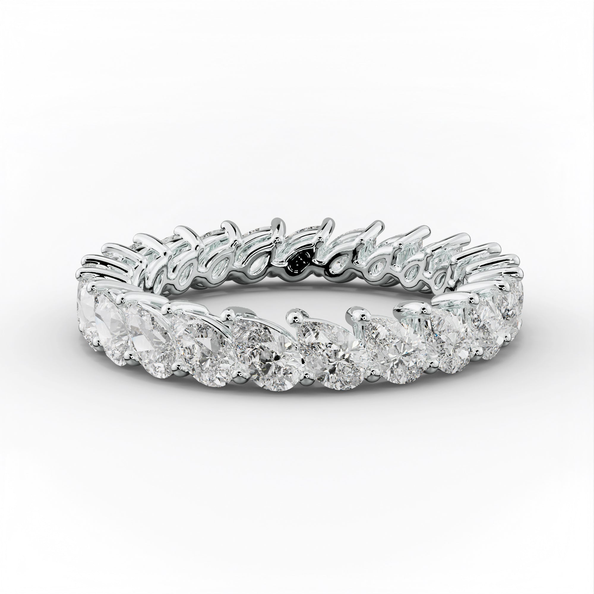 2.0 Carat Slanted Pear Shape Diamond Eternity Band