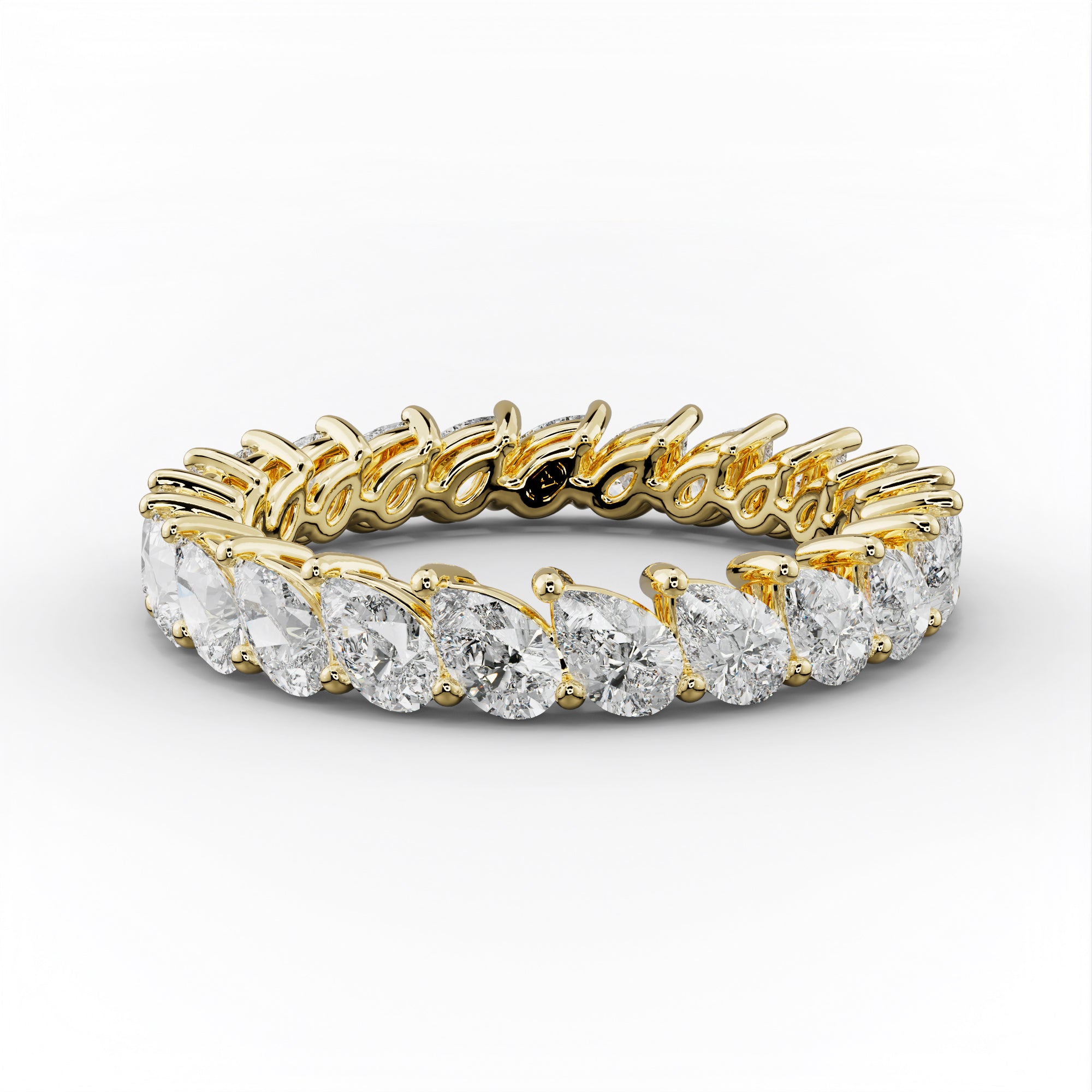 2.0 Carat Slanted Pear Shape Diamond Eternity Band