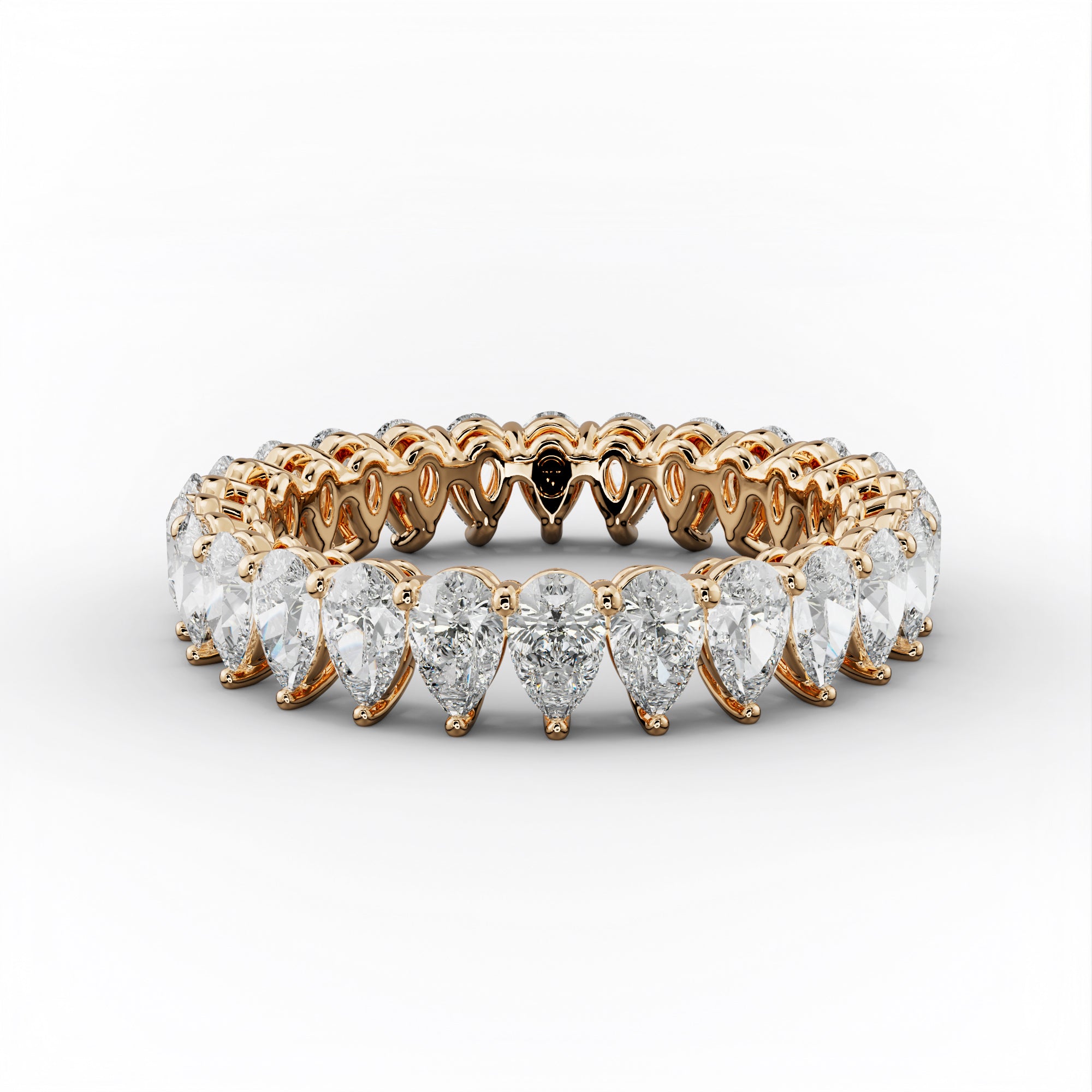 2.0 Carat Pear Shape Diamond Eternity Band Shared Prong