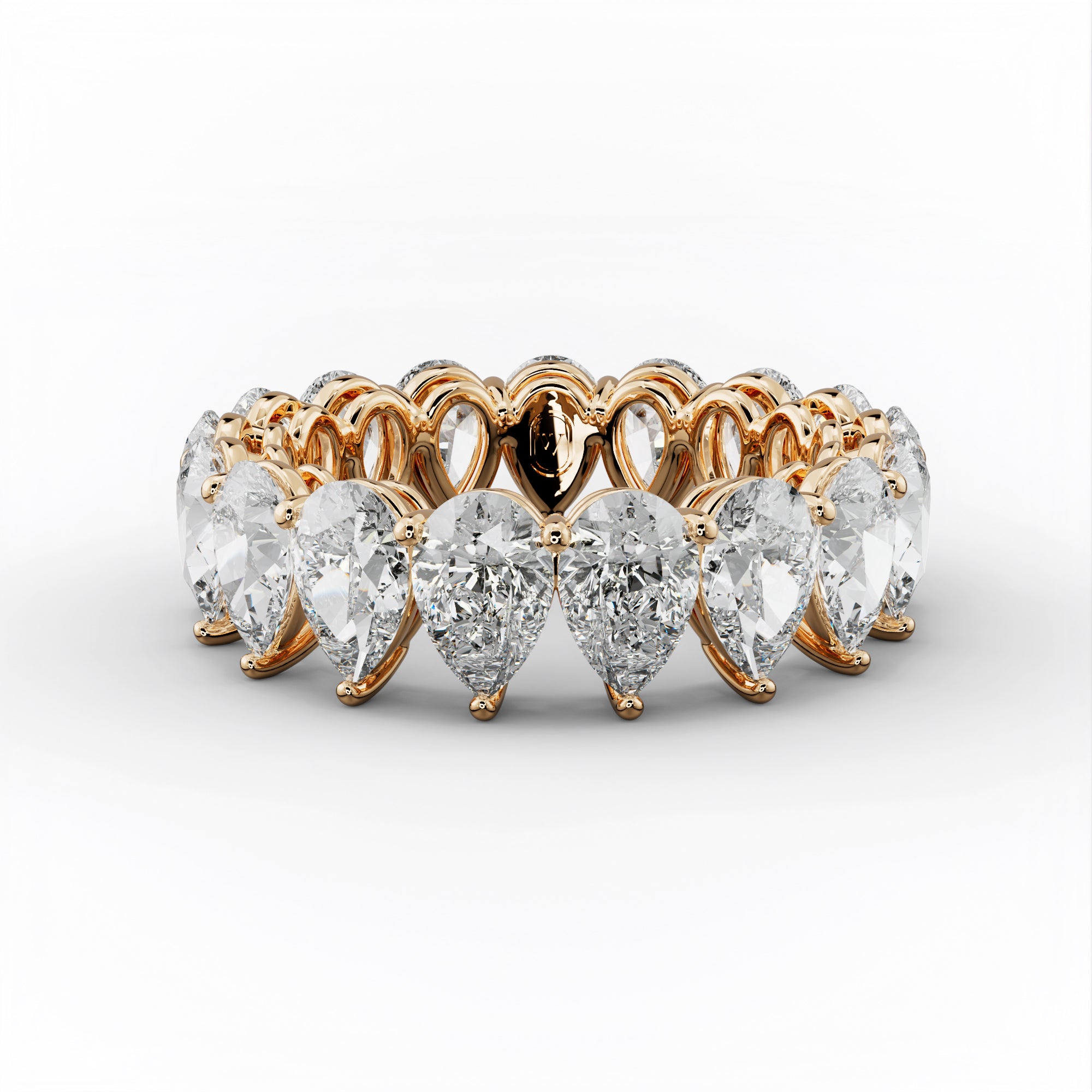 6.0 Carat Pear Shape Diamond Eternity Band Shared Prong