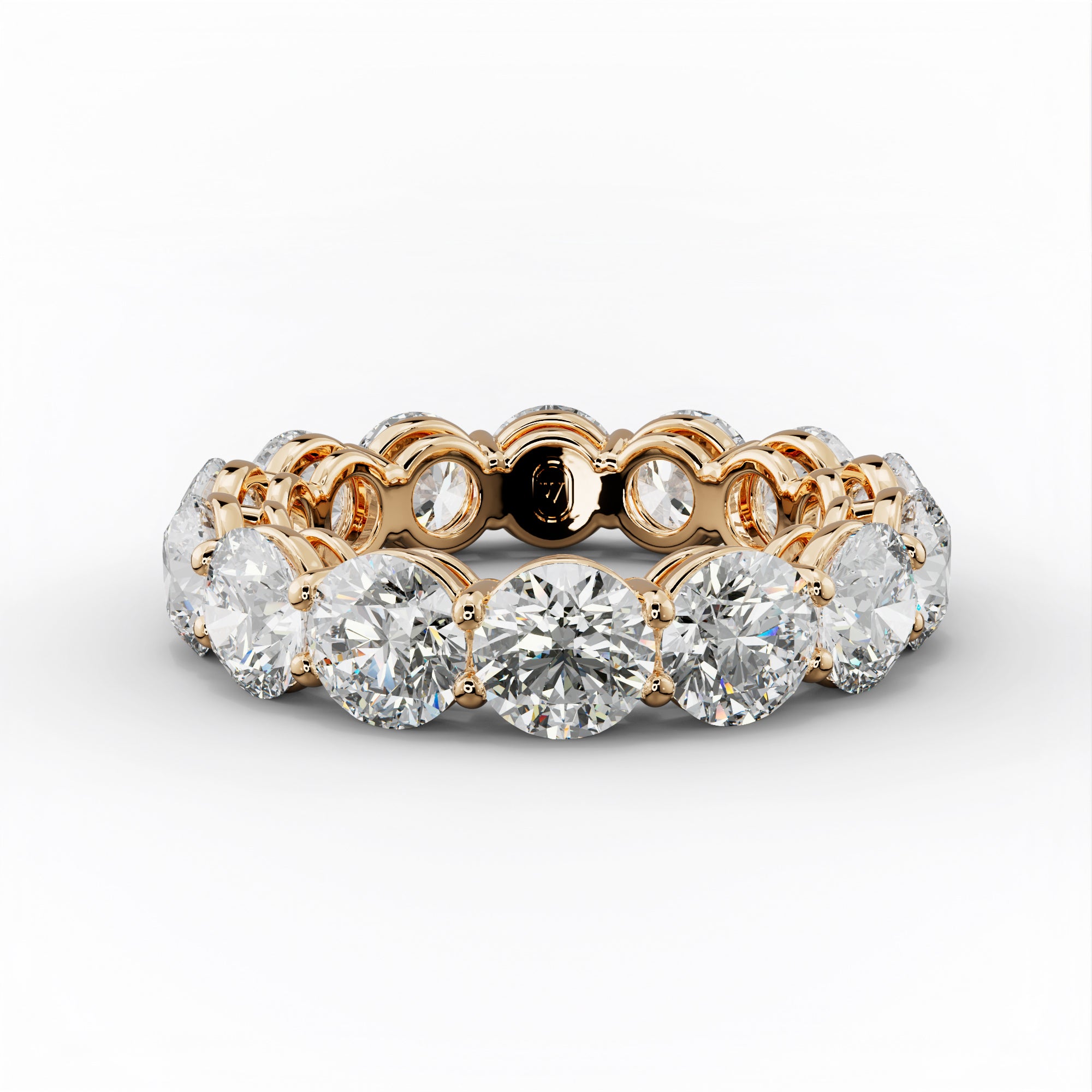 Classic 6.0 Carat Round Diamond Eternity Band Shared Prong