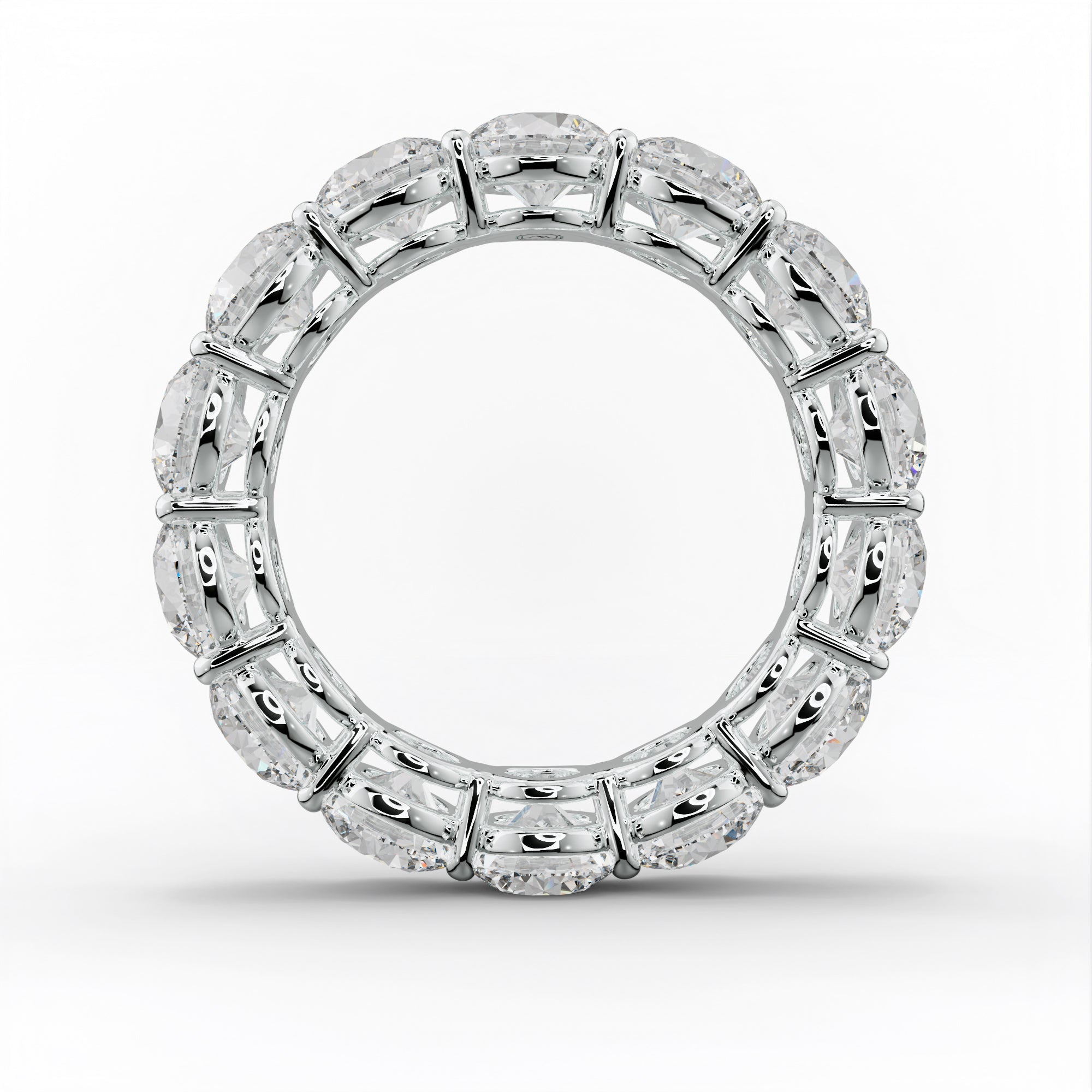 Classic 6.0 Carat Round Diamond Eternity Band Shared Prong