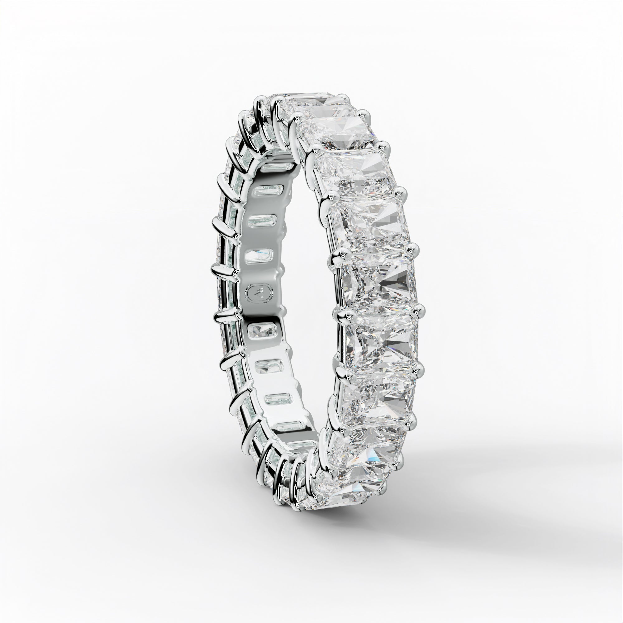 5.0 Carat Radiant Diamond Eternity Band Shared Prong