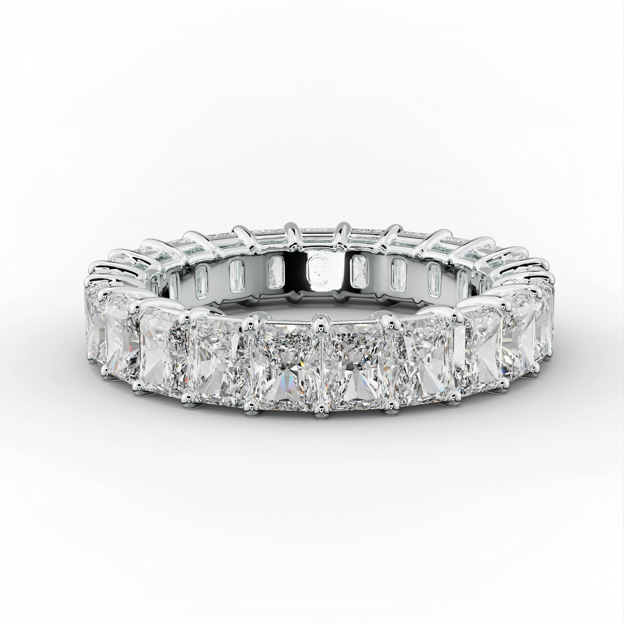 5.0 Carat Radiant Diamond Eternity Band Shared Prong