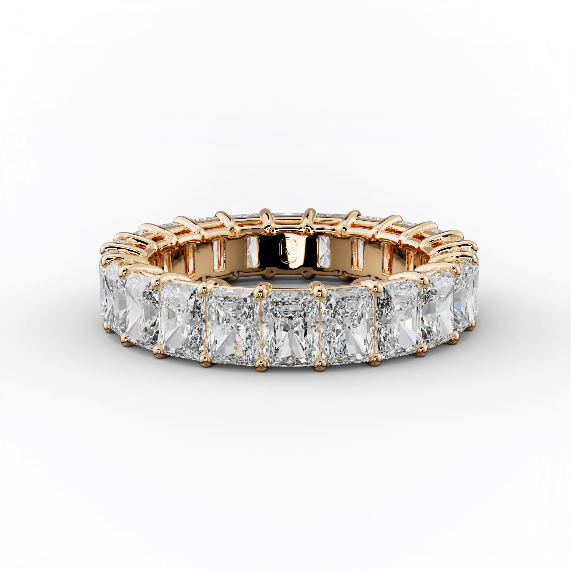 6.0 Carat Radiant Cut Diamond Eternity Band Shared Prong