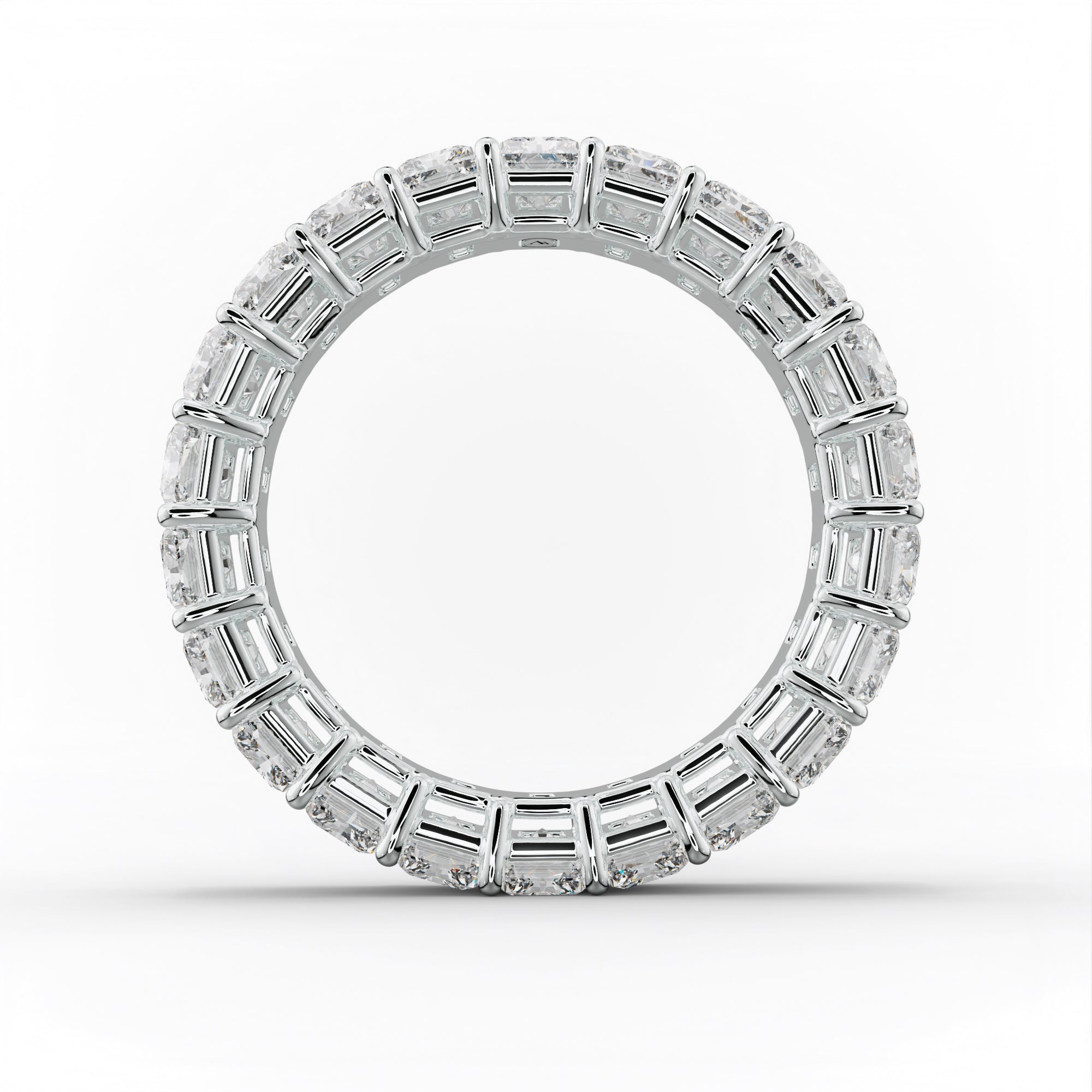 6.0 Carat Radiant Cut Diamond Eternity Band Shared Prong